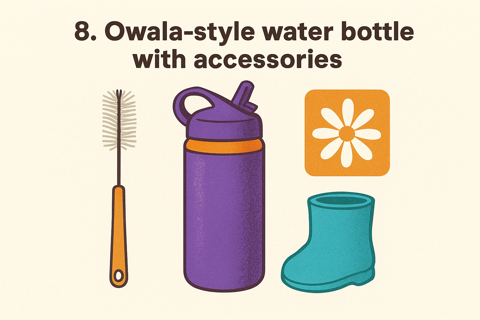 8. Owala-style water bottle with accessories