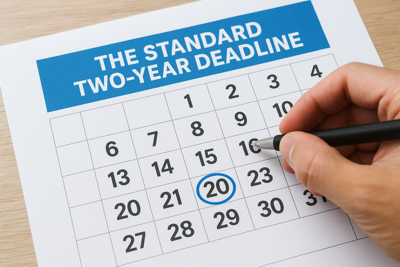 The standard two-year deadline and when it starts