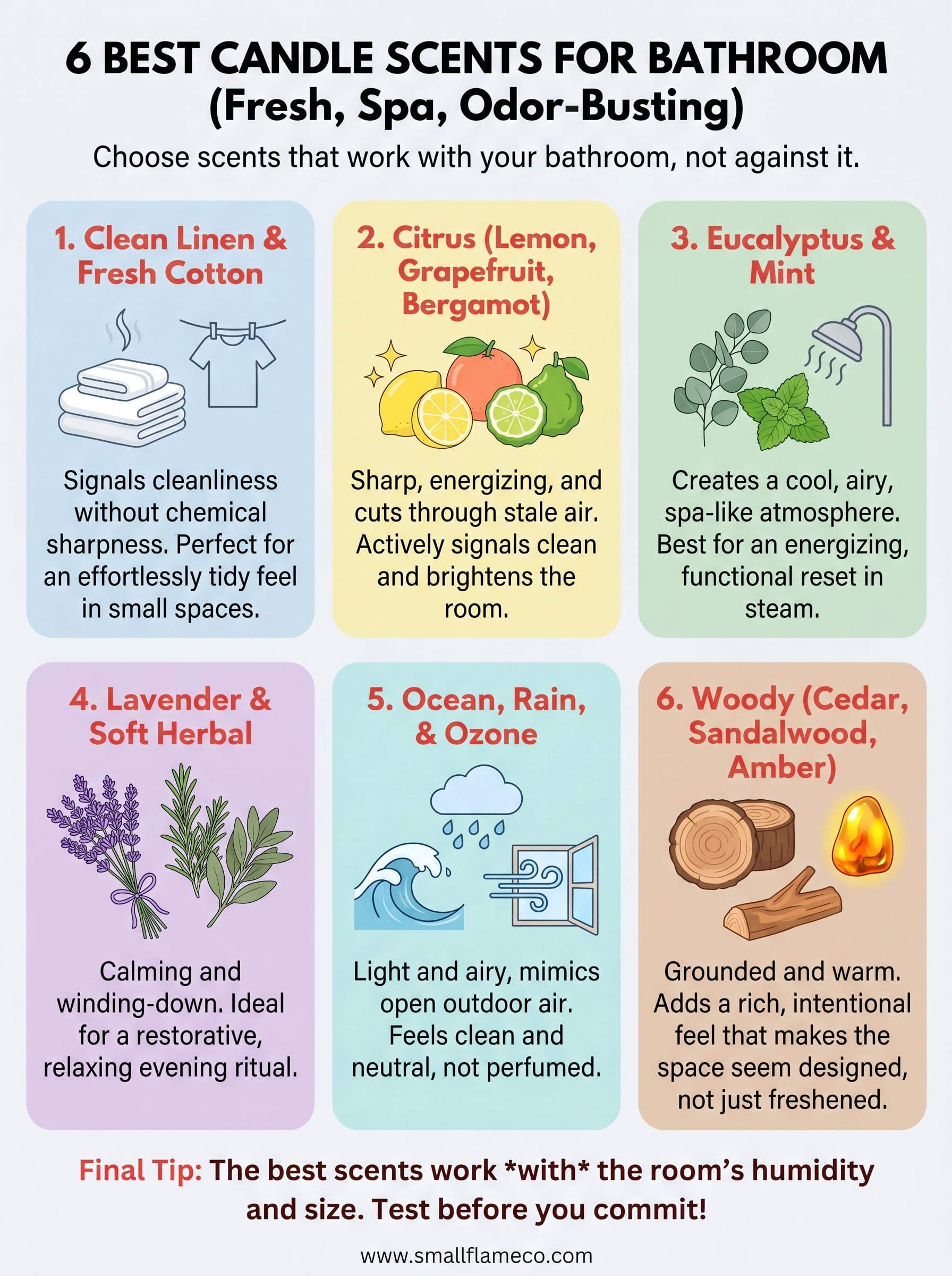 best candle scents for bathroom infographic