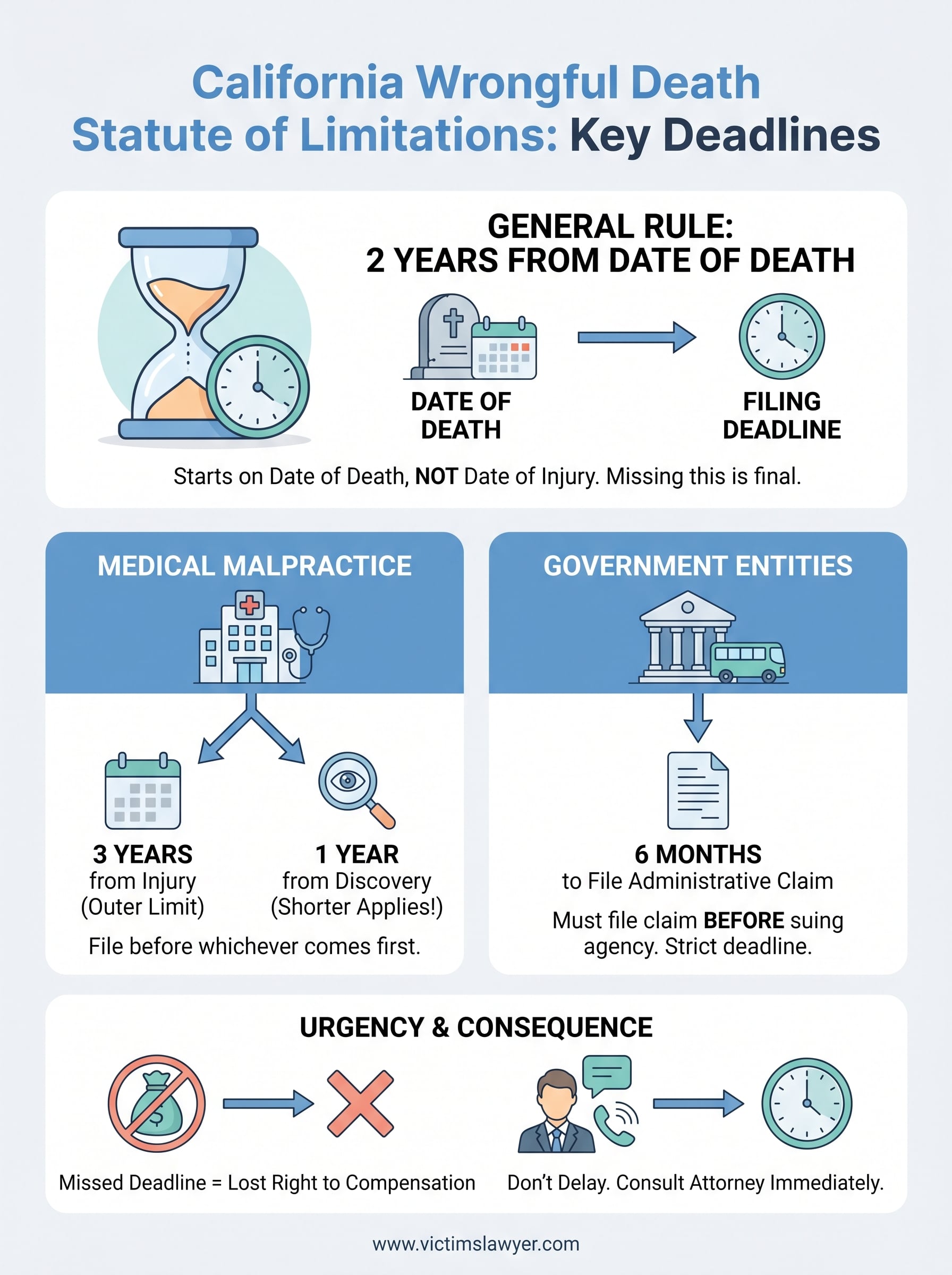 california wrongful death statute of limitations infographic