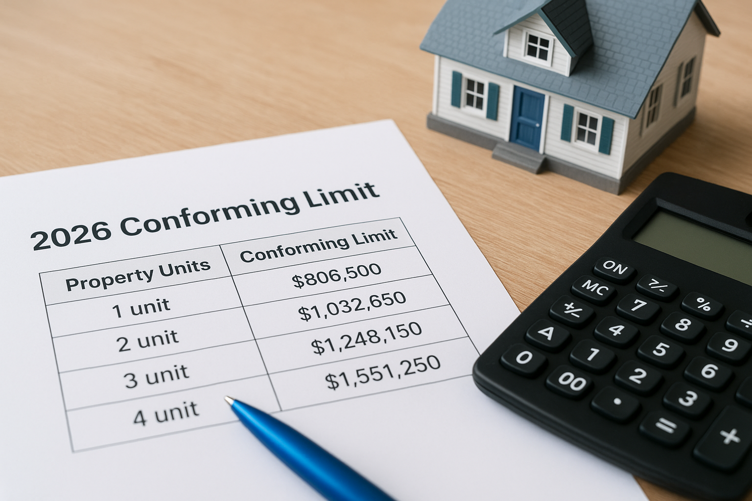 How the 2026 conforming limit works across property types and markets