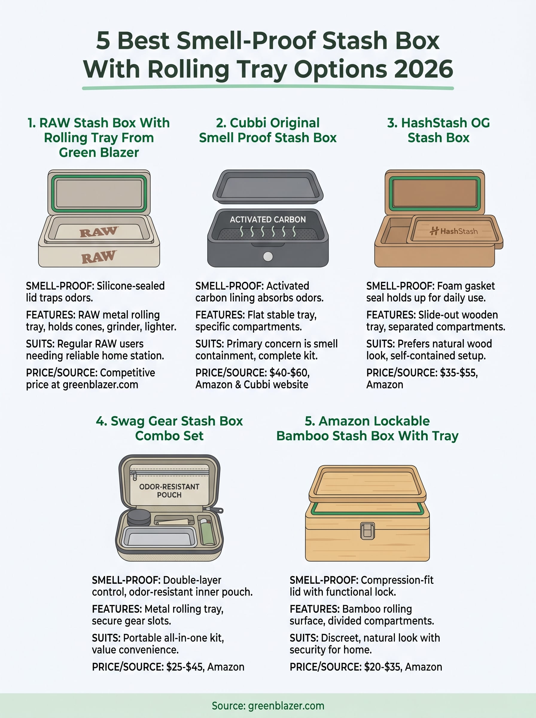stash box with rolling tray infographic