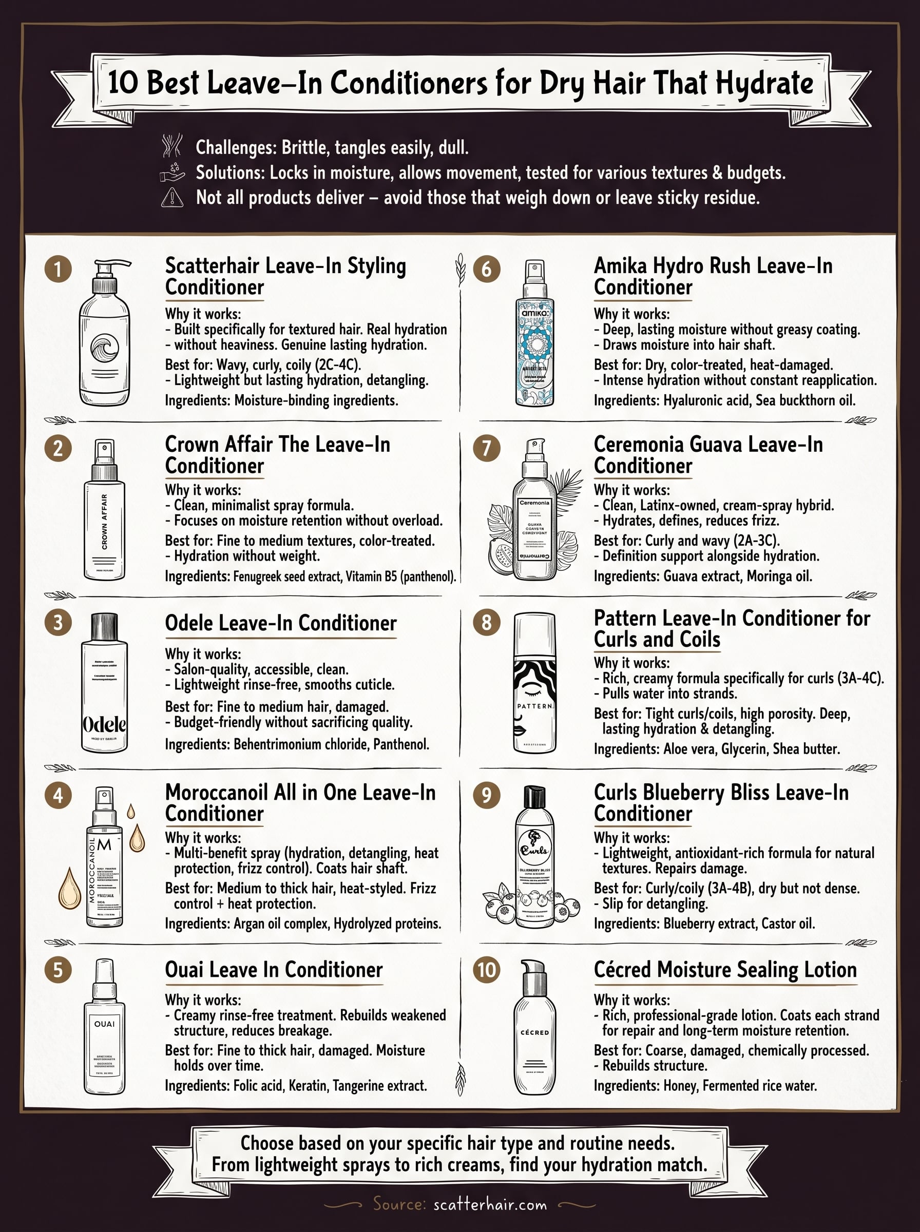 best leave in conditioner for dry hair infographic