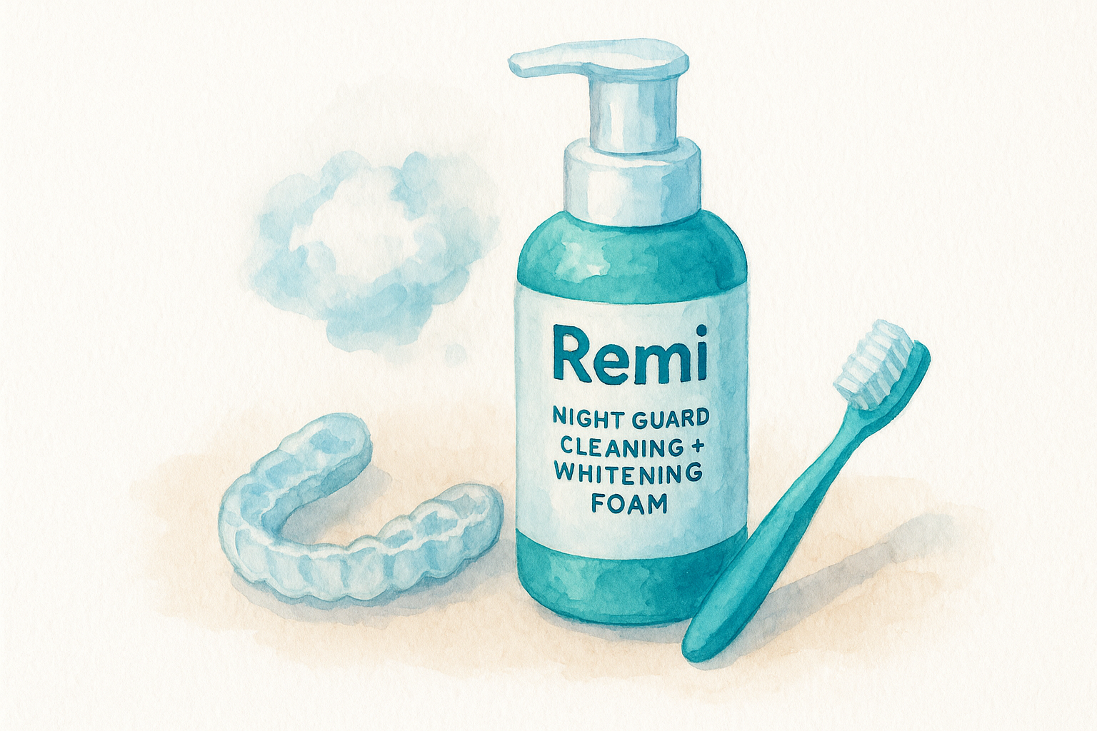 1. Remi Night Guard Cleaning + Whitening Foam