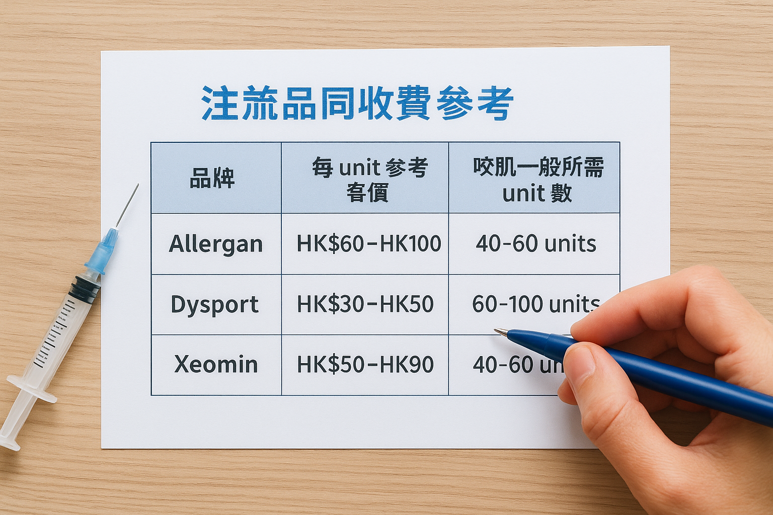 主流品牌收費參考