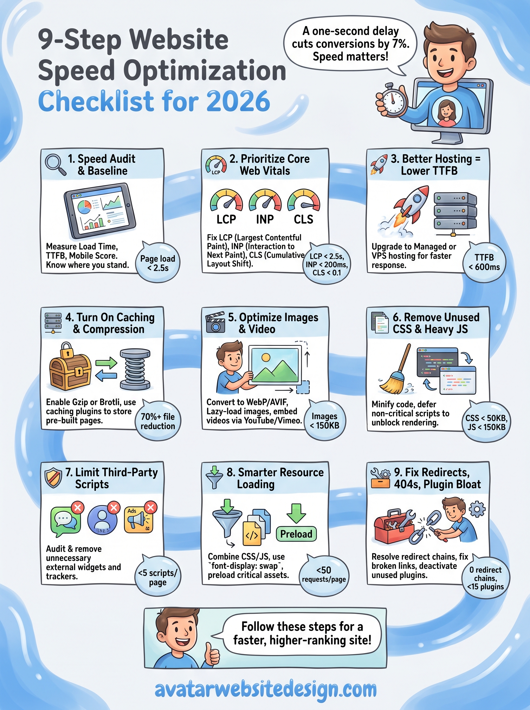website speed optimization checklist infographic