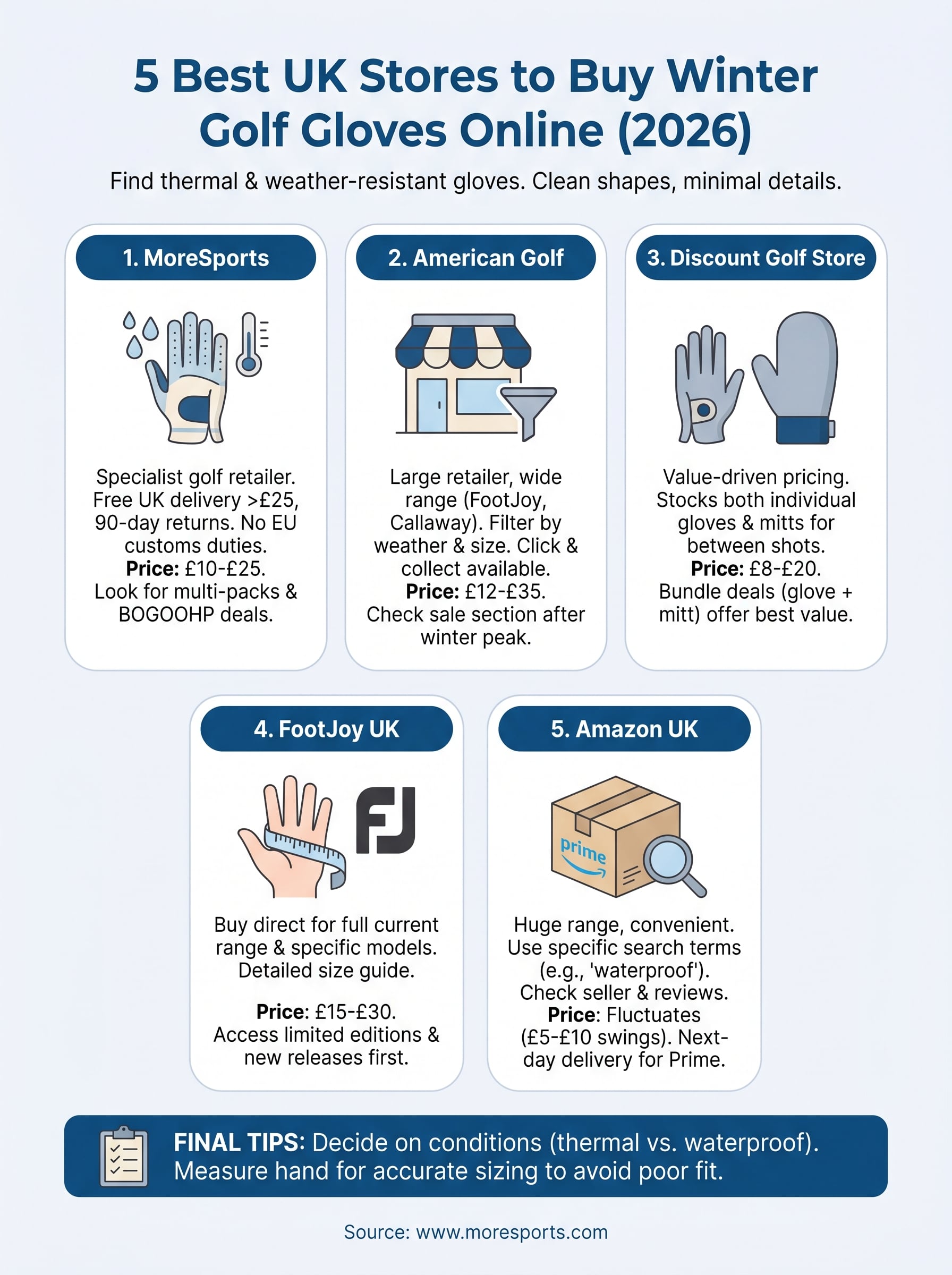 buy winter golf gloves infographic