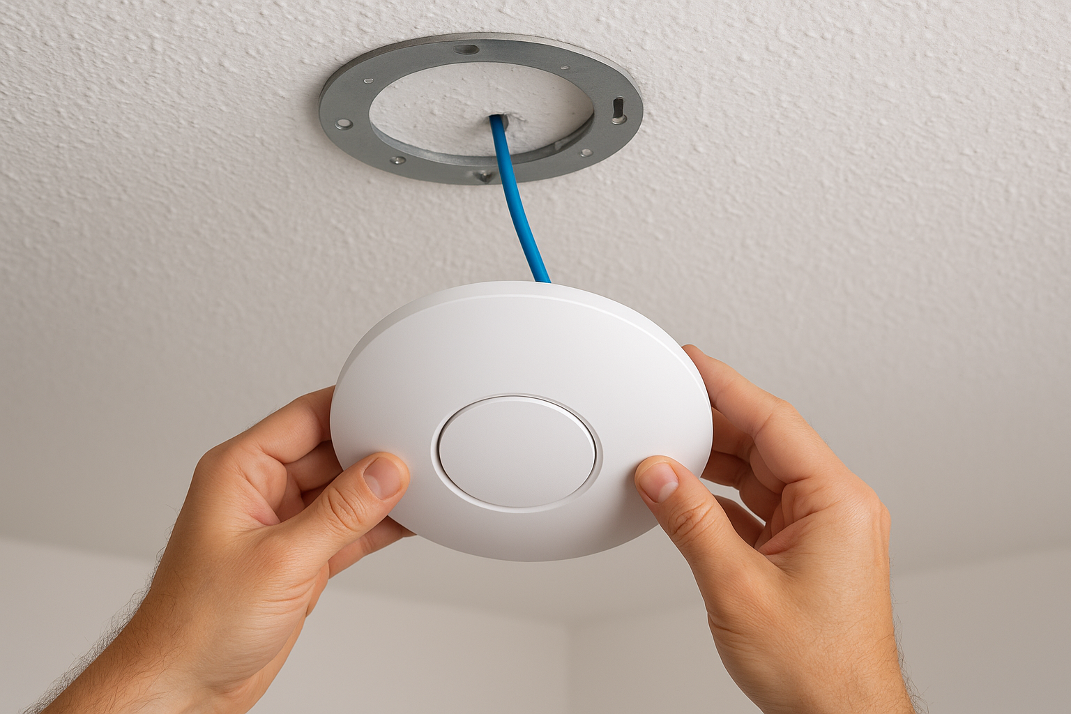 Secure the mounting bracket and attach the AP