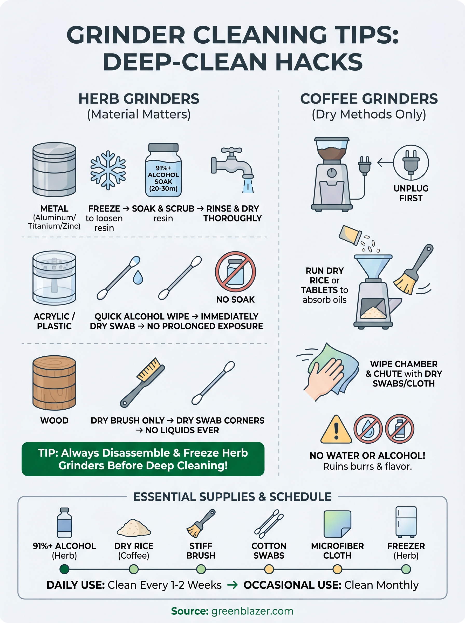 grinder cleaning tips infographic