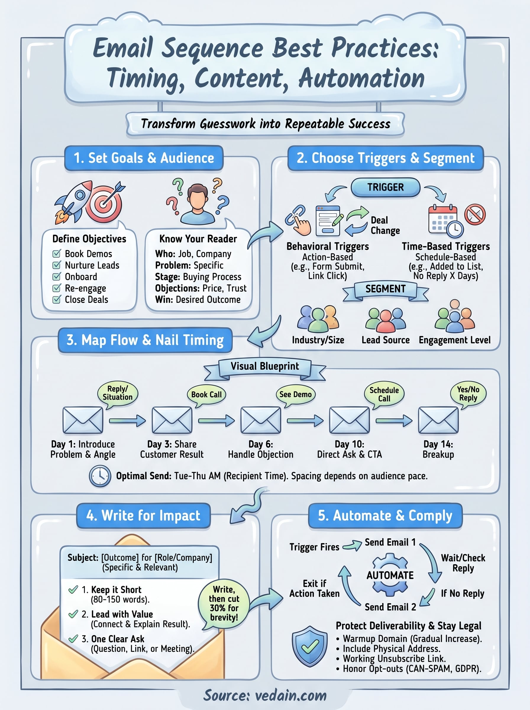 email sequence best practices infographic