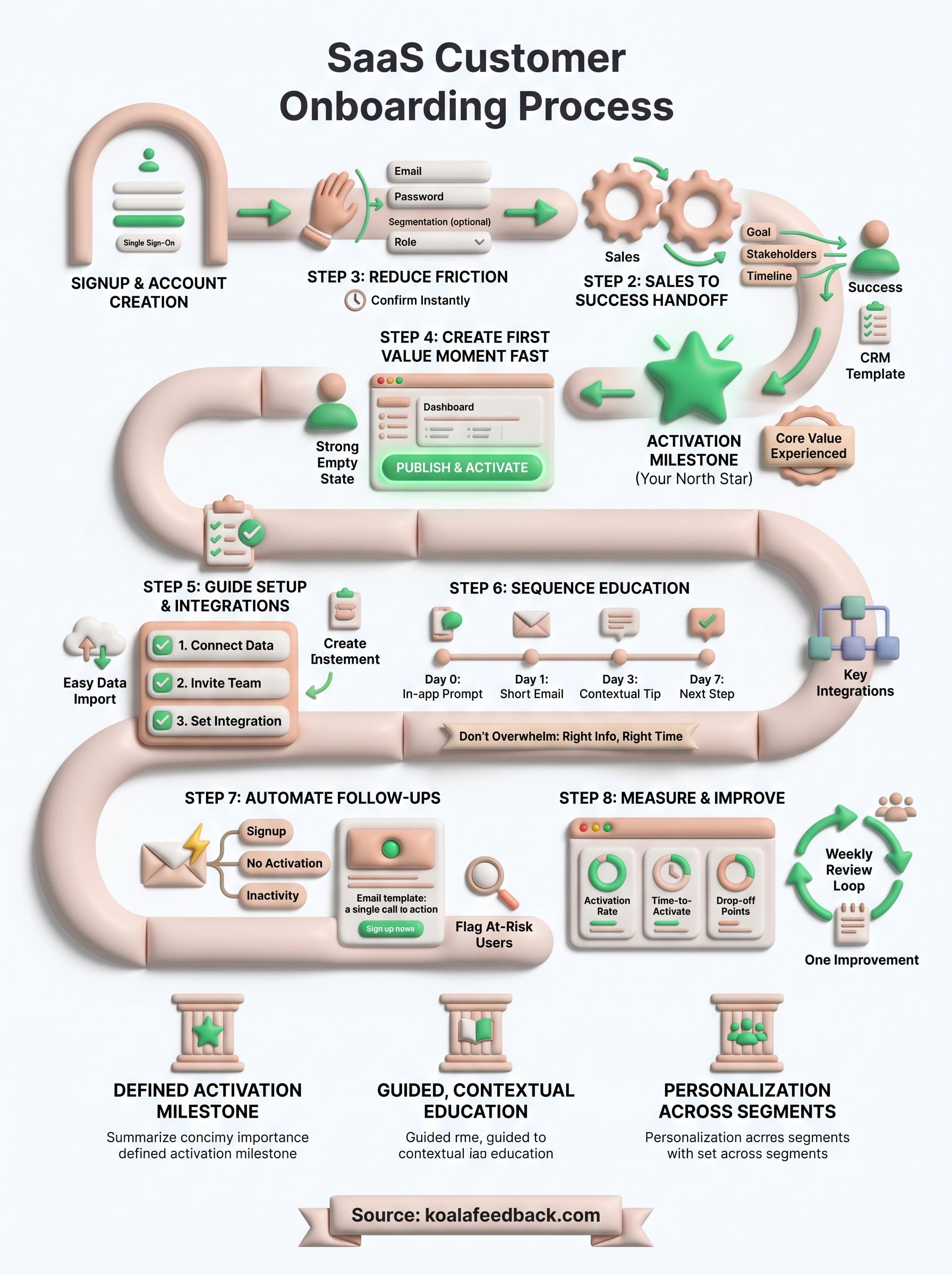 saas customer onboarding process infographic