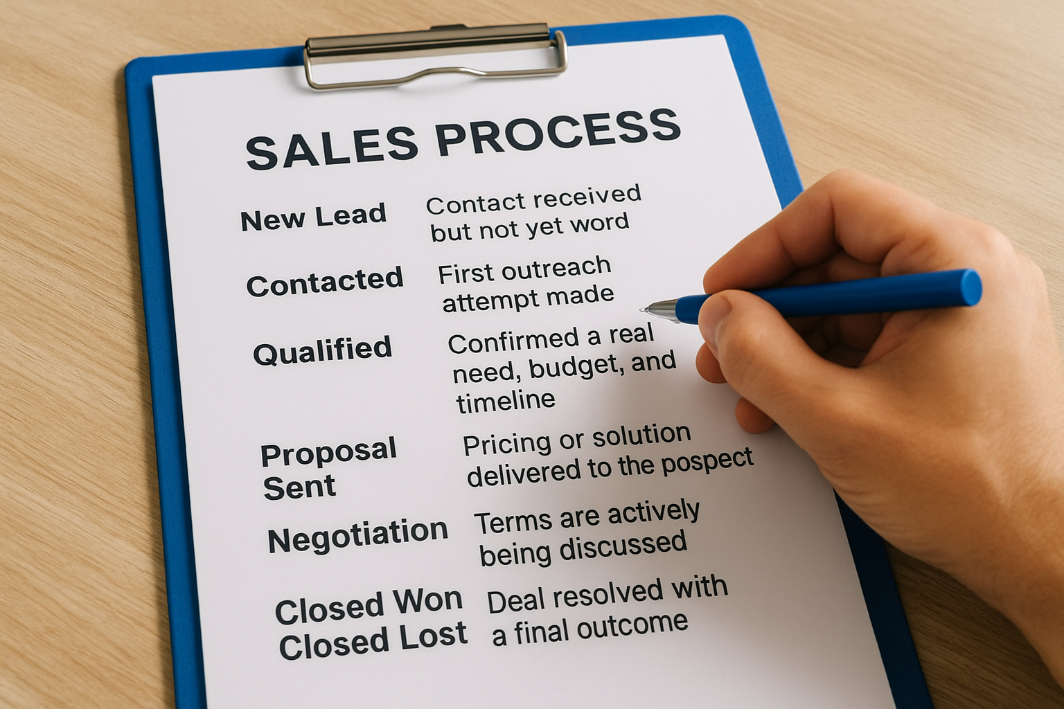Choose stages that reflect your actual sales process