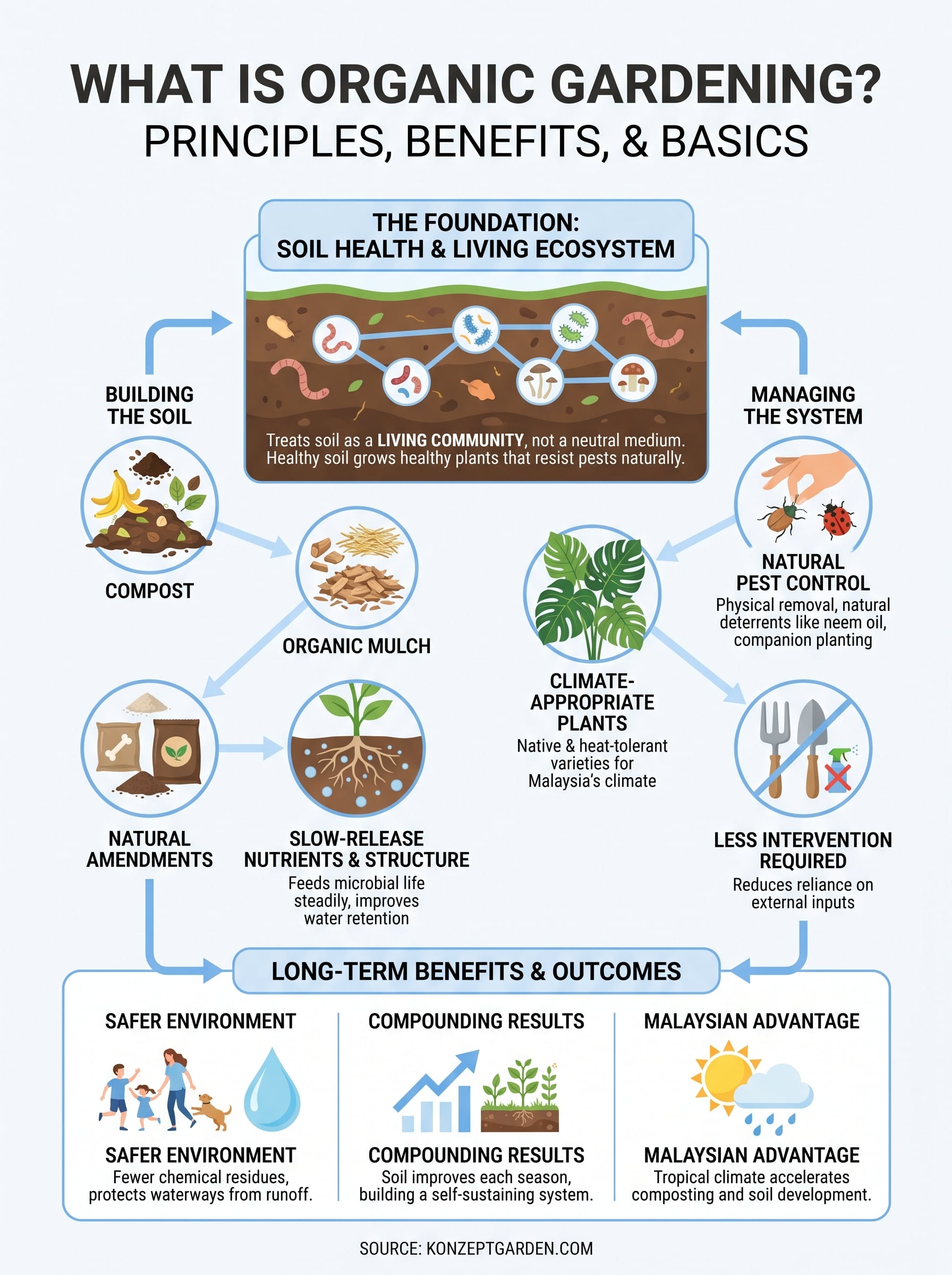 what is organic gardening infographic