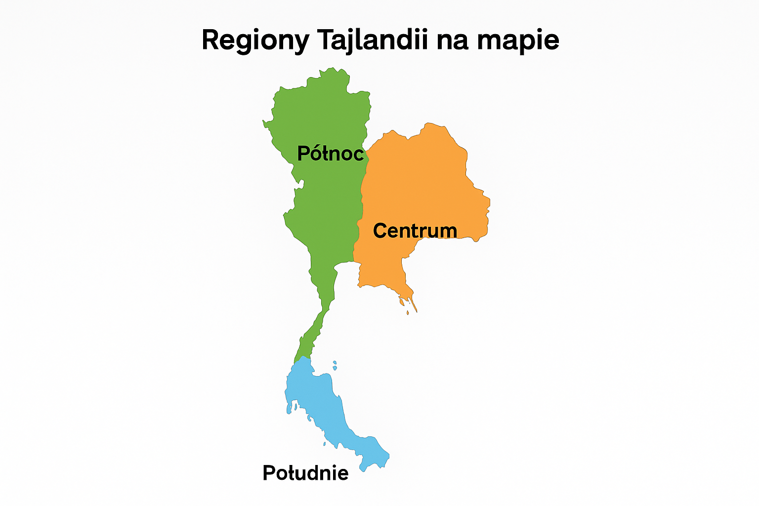Regiony Tajlandii na mapie