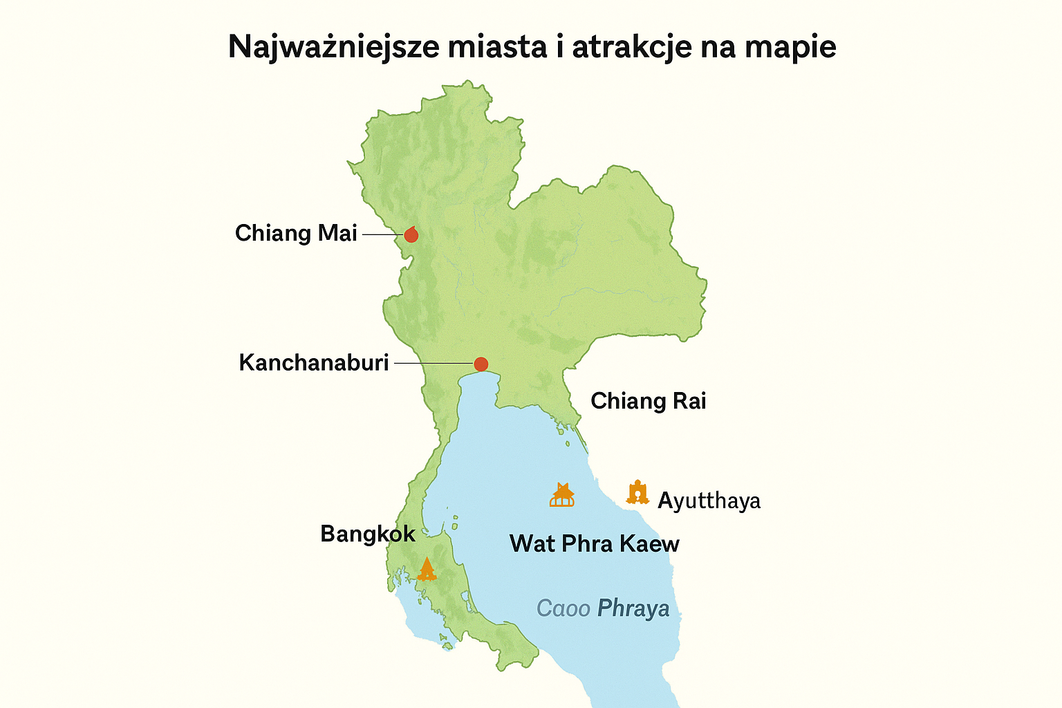 Najważniejsze miasta i atrakcje na mapie
