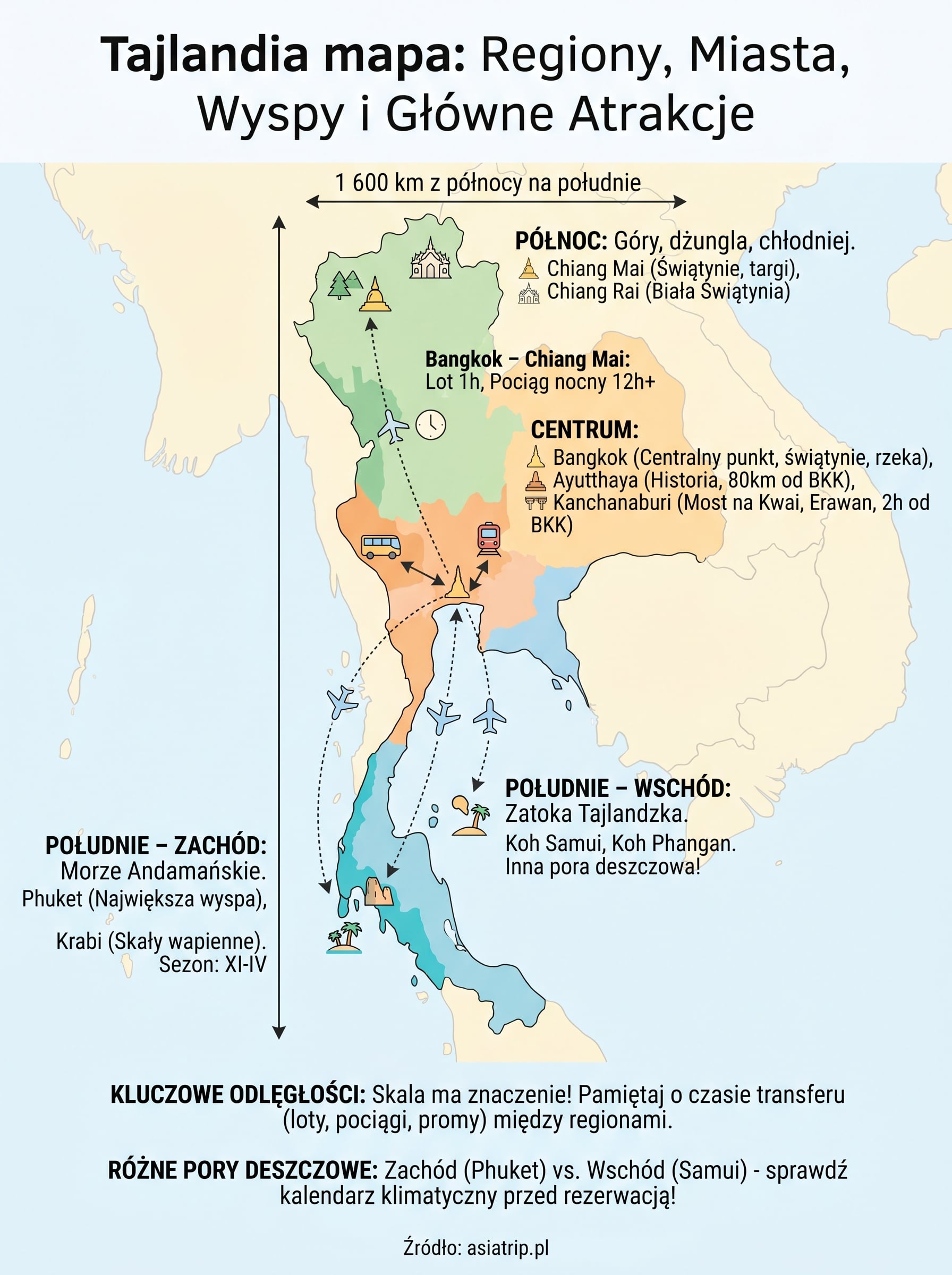 tajlandia mapa infographic