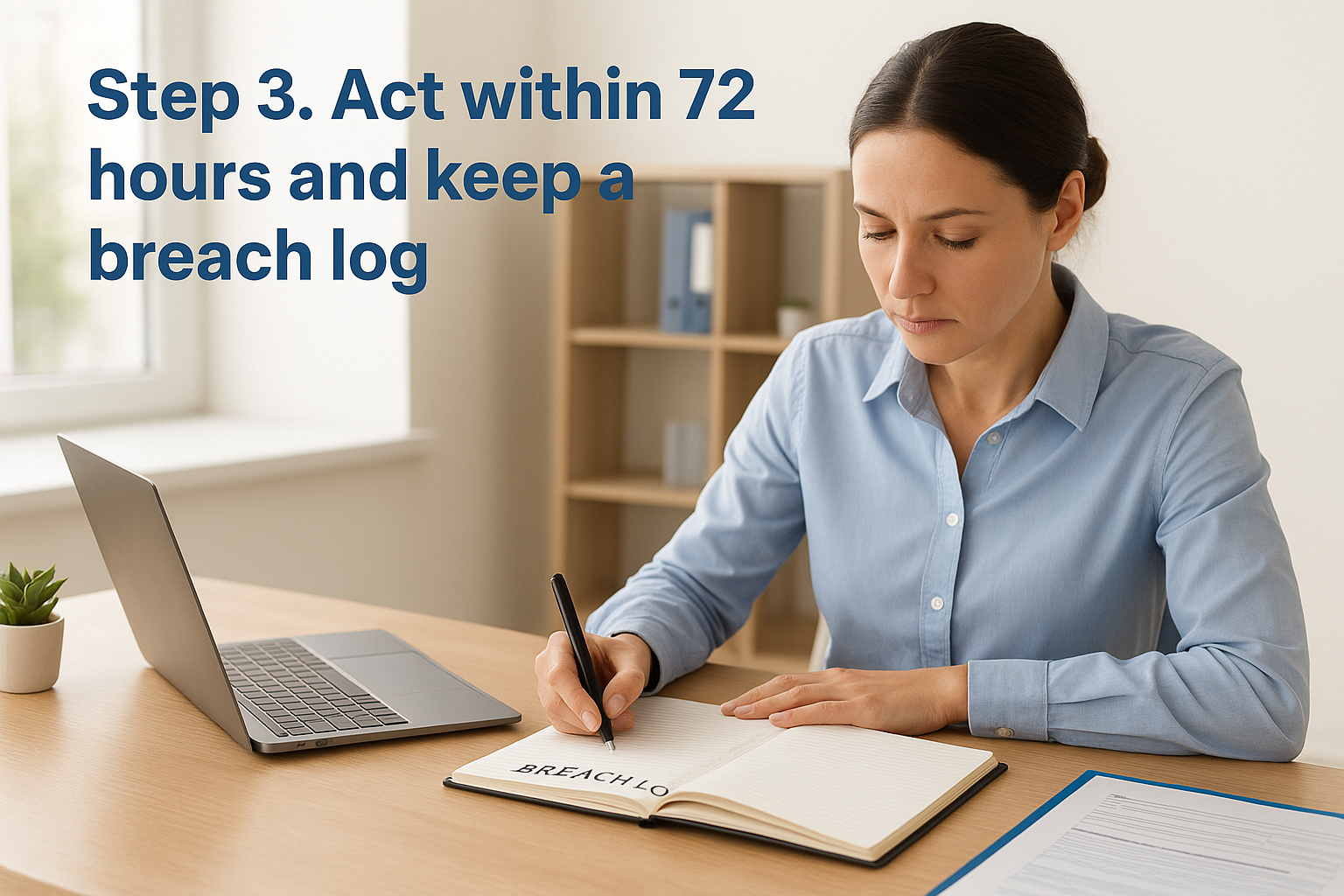 Step 3. Act within 72 hours and keep a breach log