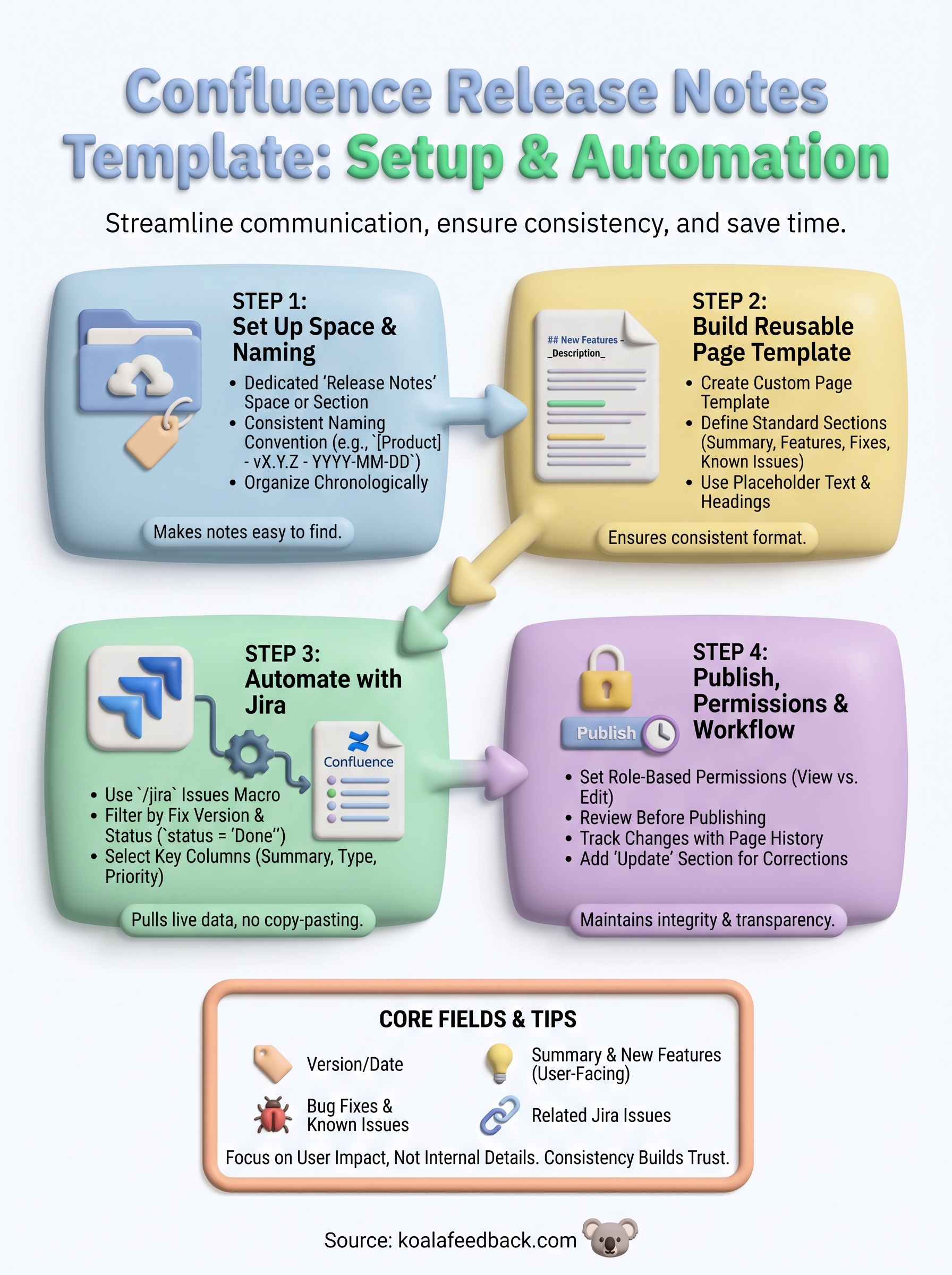 confluence release notes template infographic