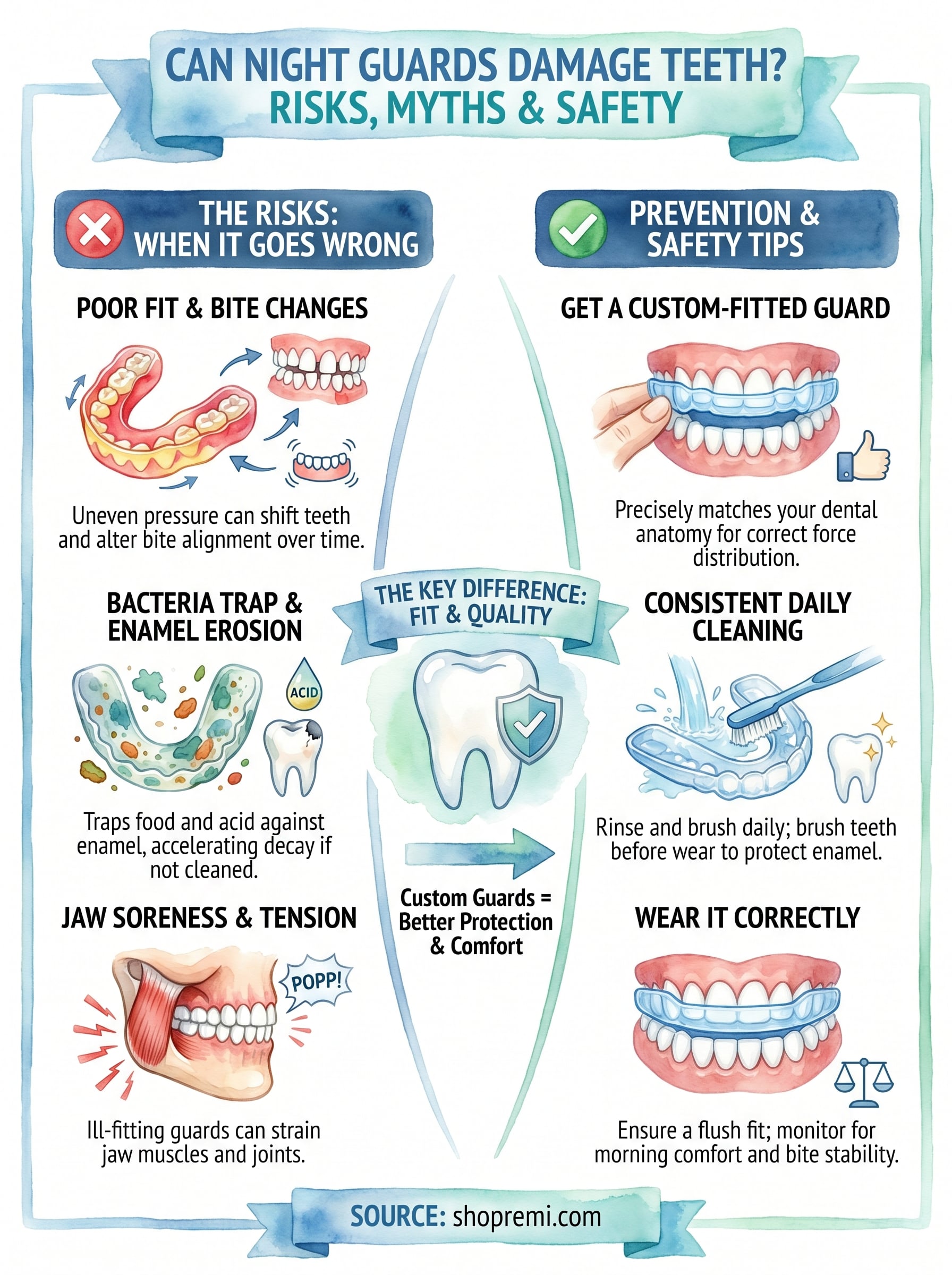 can night guards damage teeth infographic