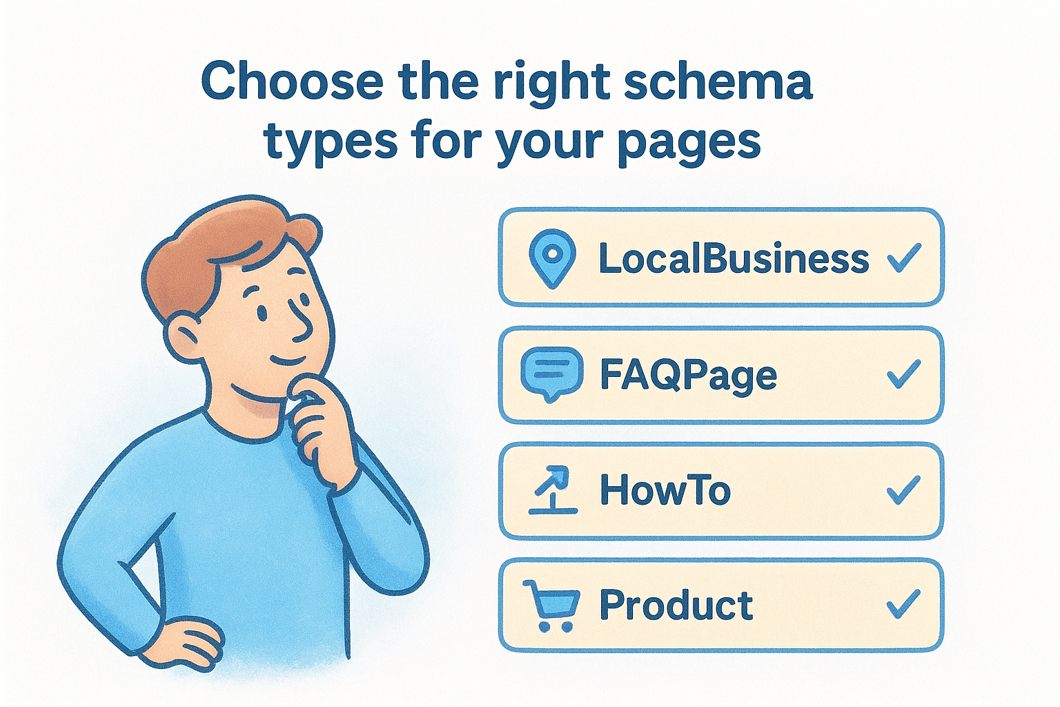 Choose the right schema types for your pages