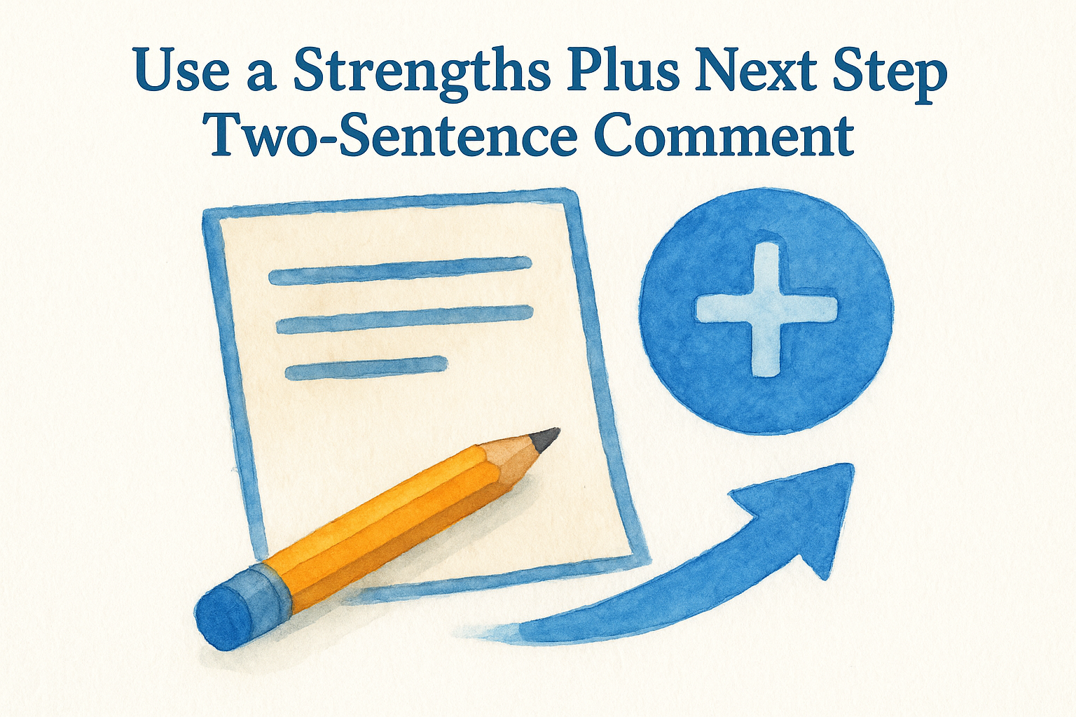 2. Use a Strengths Plus Next Step Two-Sentence Comment