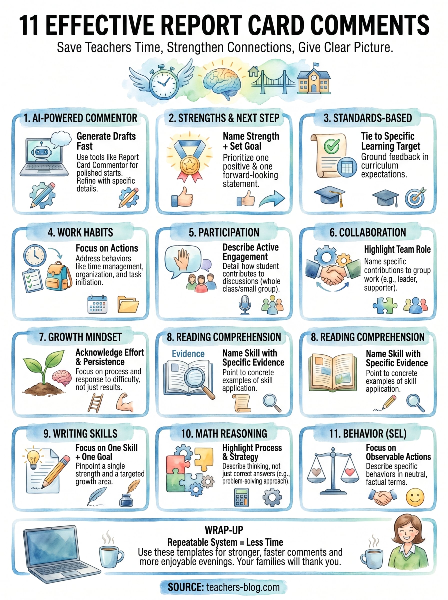 effective report card comments infographic