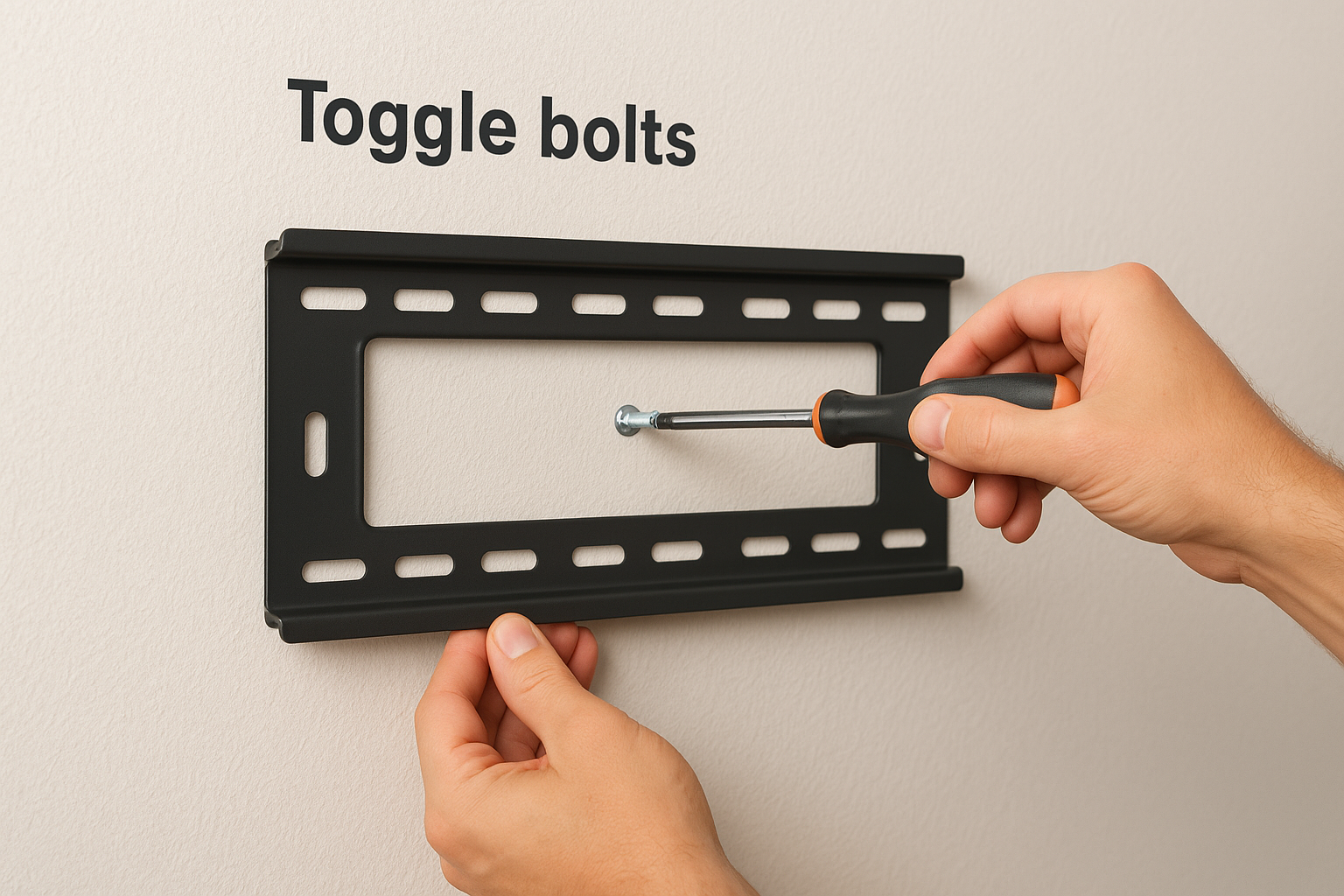 Hollow drywall: toggle bolts