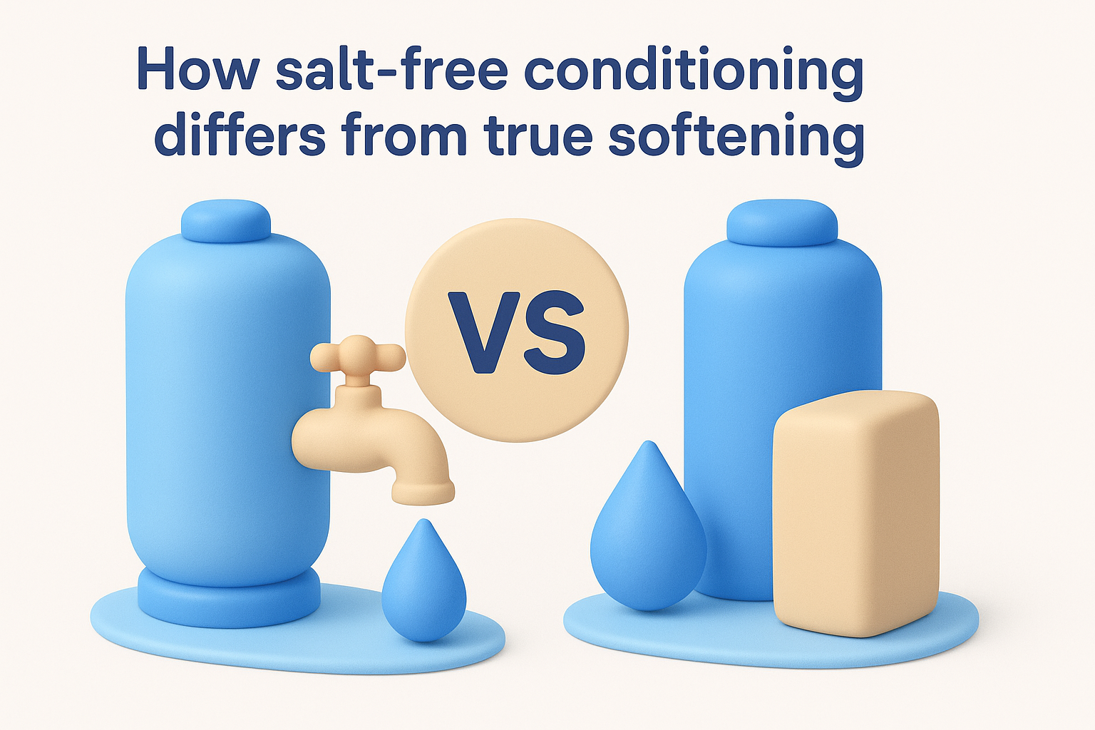 How salt-free conditioning differs from true softening