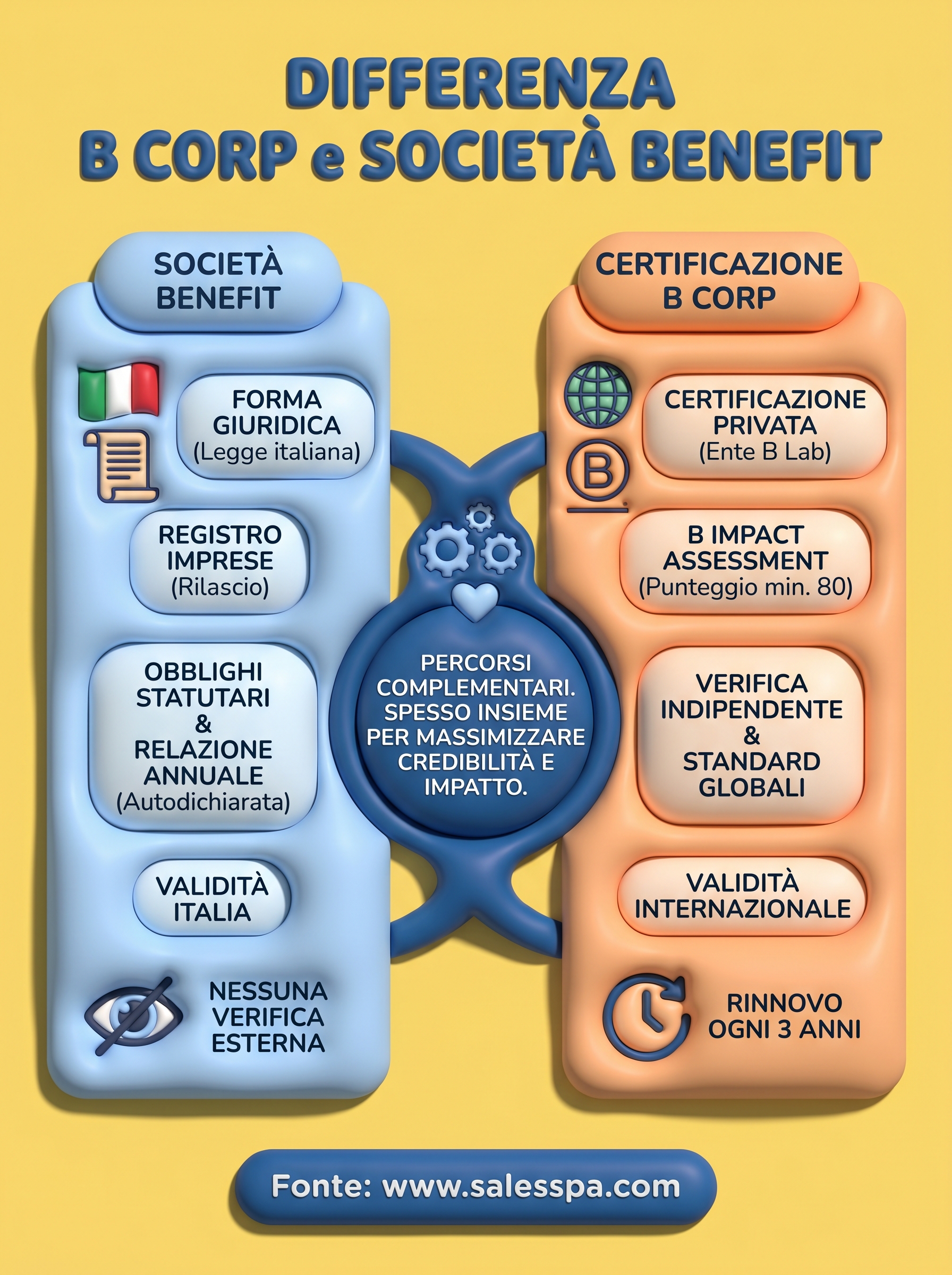 differenza b corp e società benefit infographic