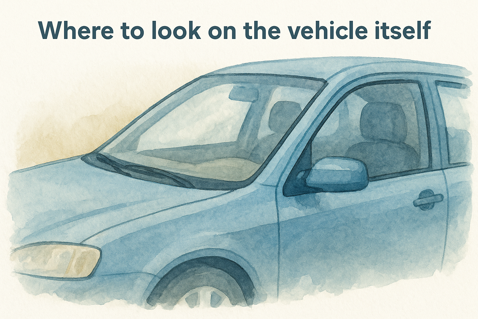 Where to look on the vehicle itself