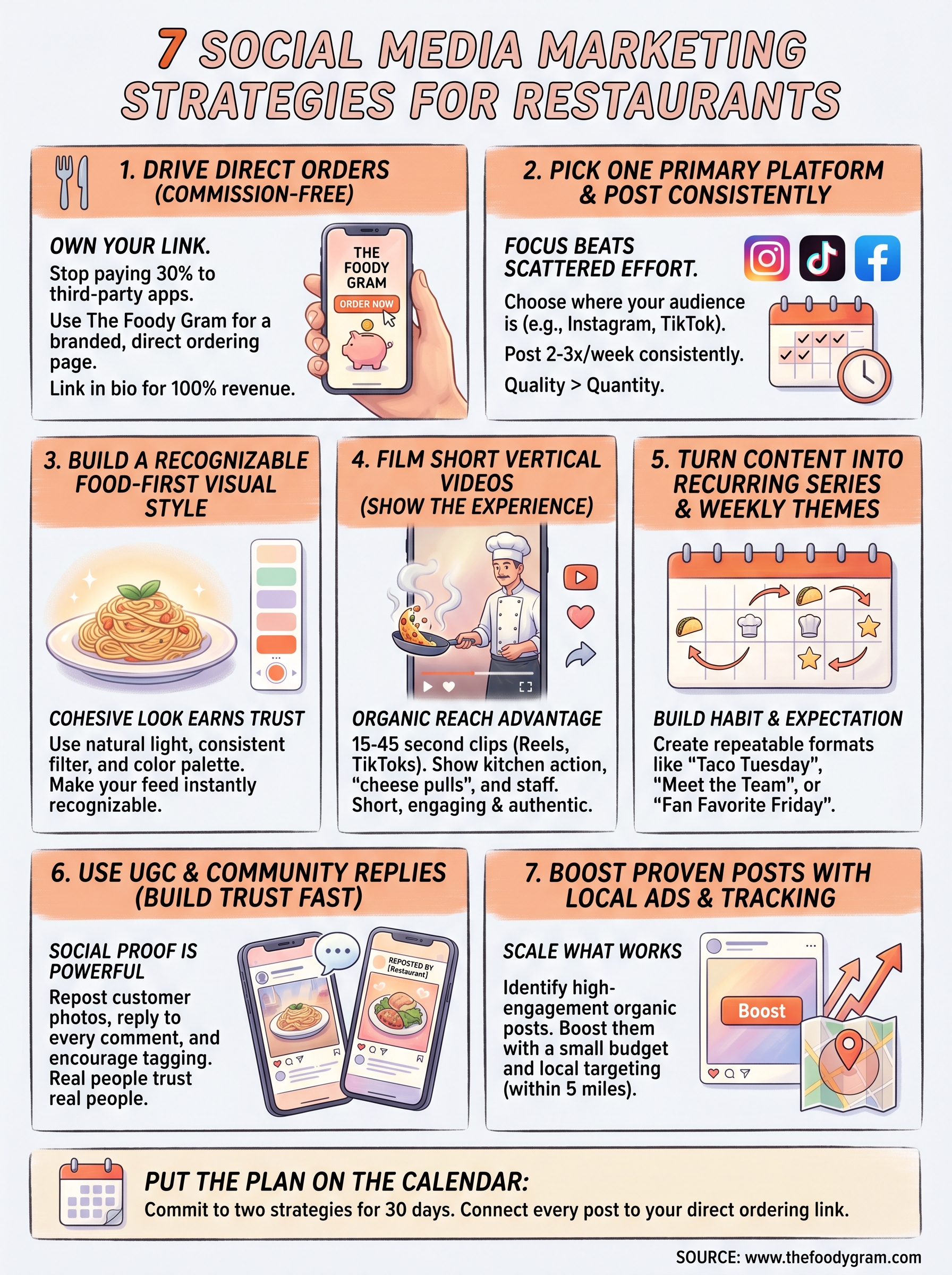 social media marketing for restaurants infographic