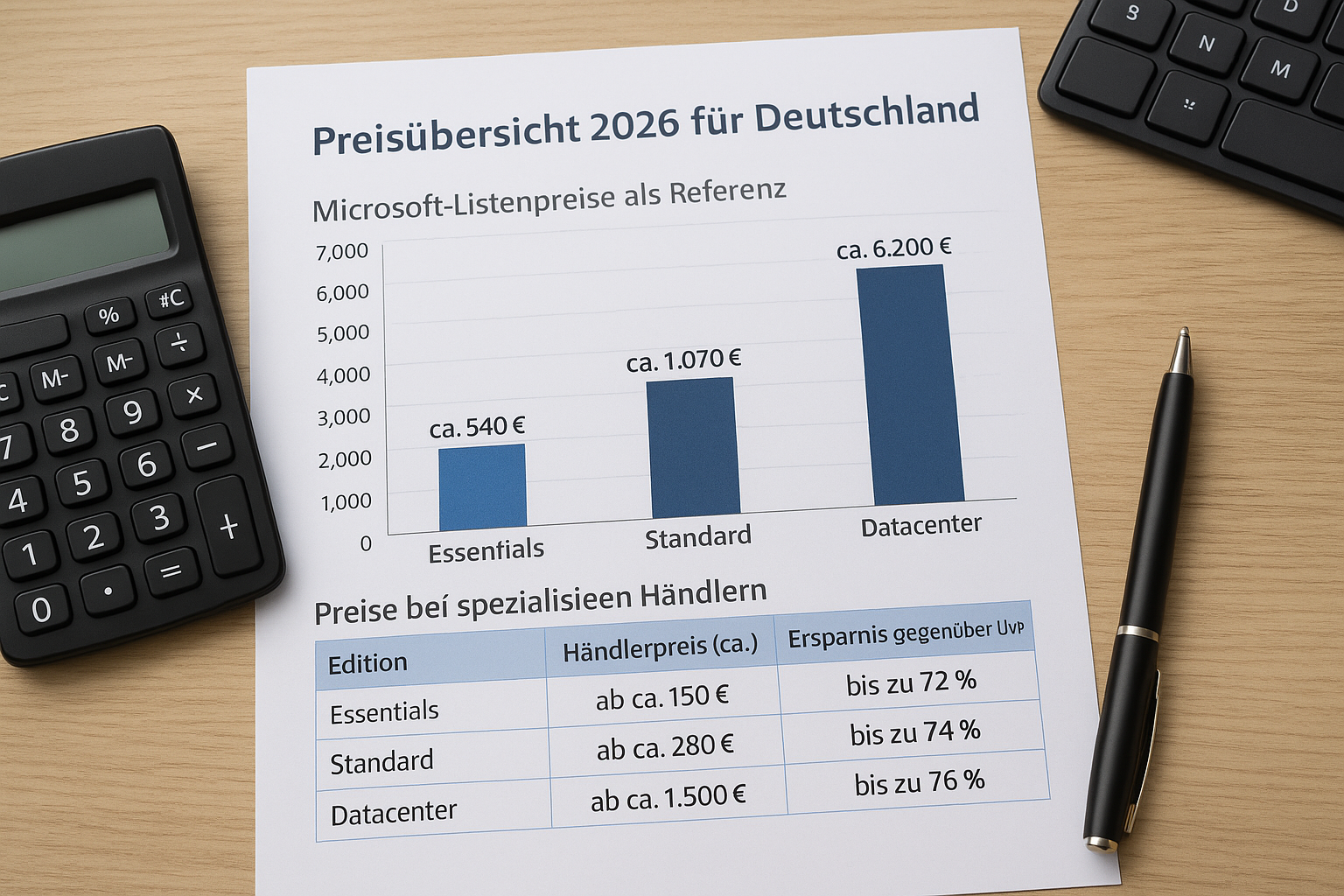 Preisübersicht 2026 für Deutschland