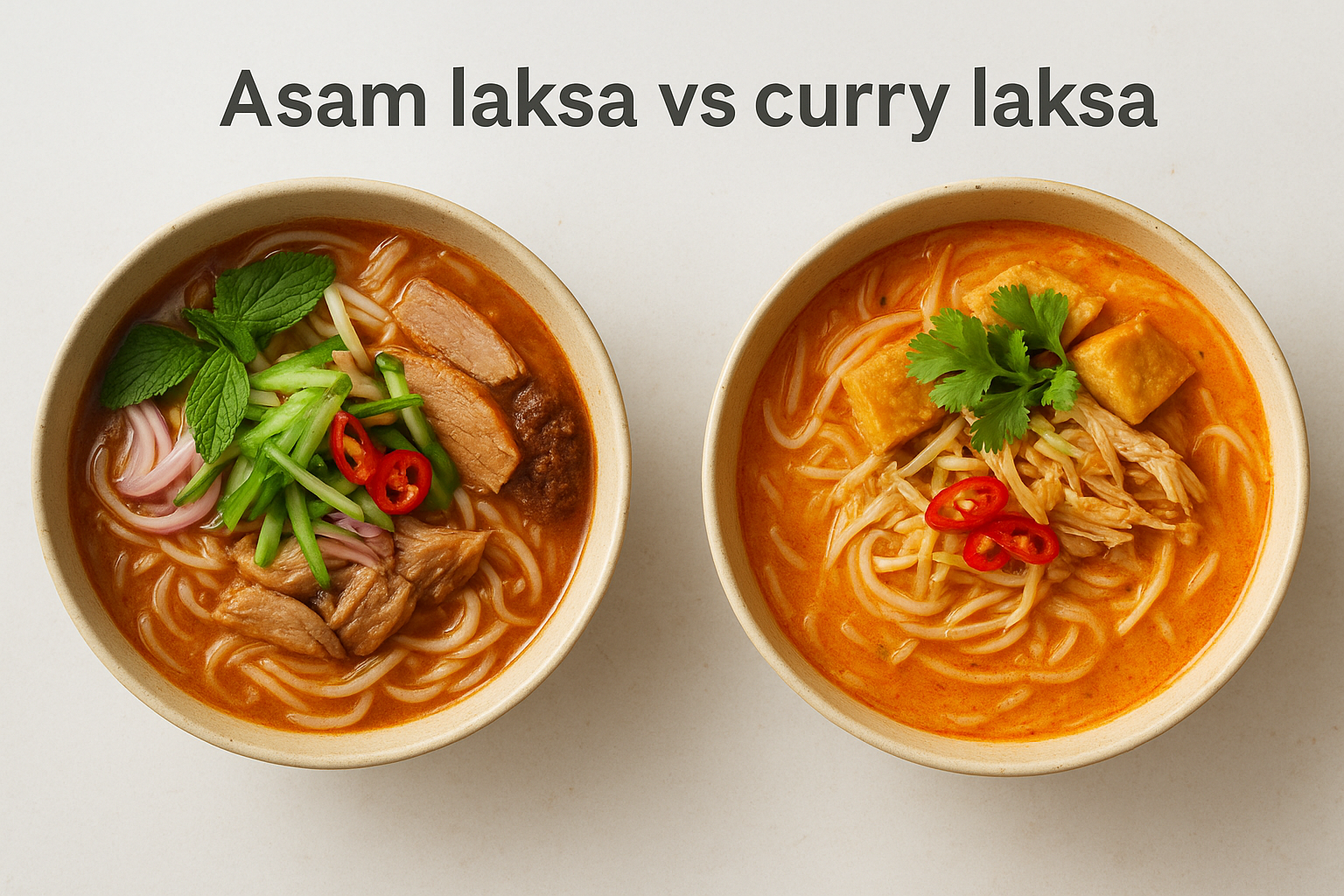 Asam laksa vs curry laksa