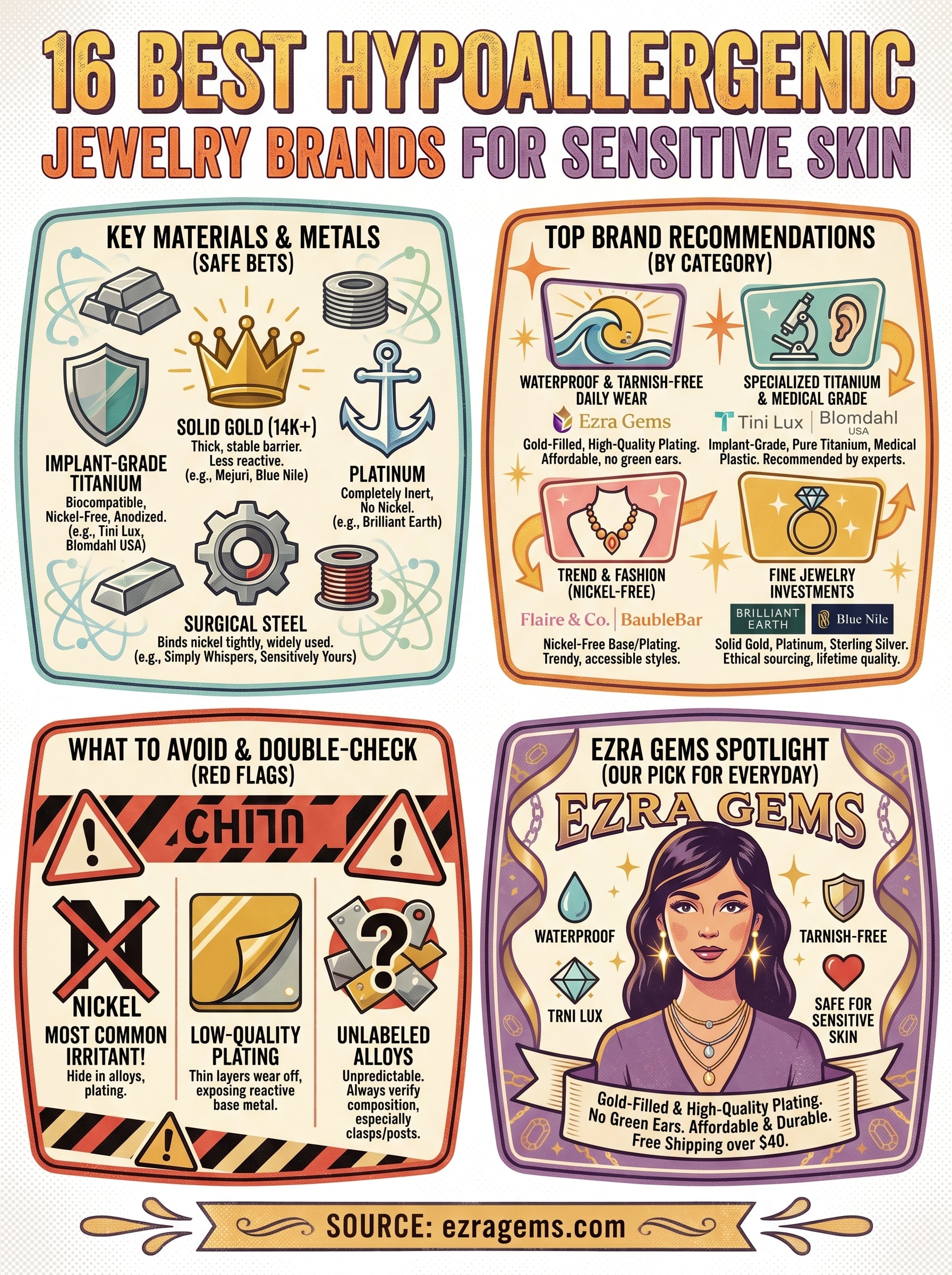 hypoallergenic jewelry infographic