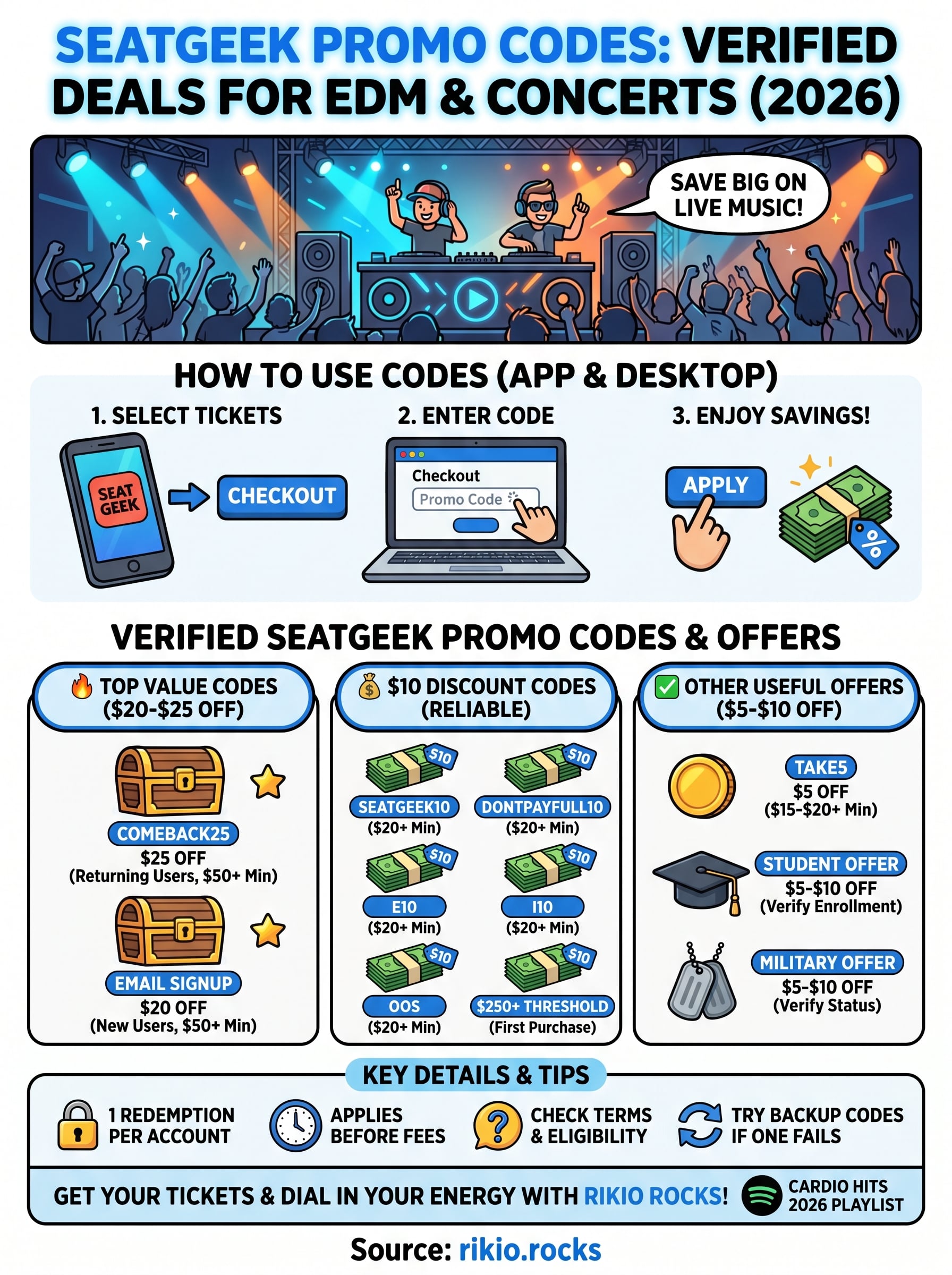 seatgeek promo code infographic