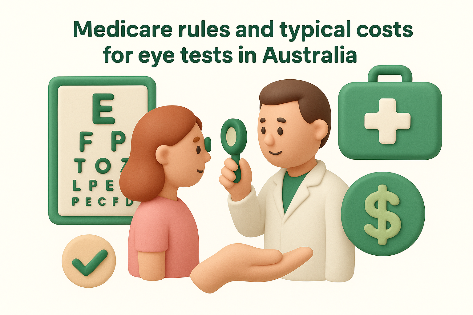 Medicare rules and typical costs for eye tests in Australia