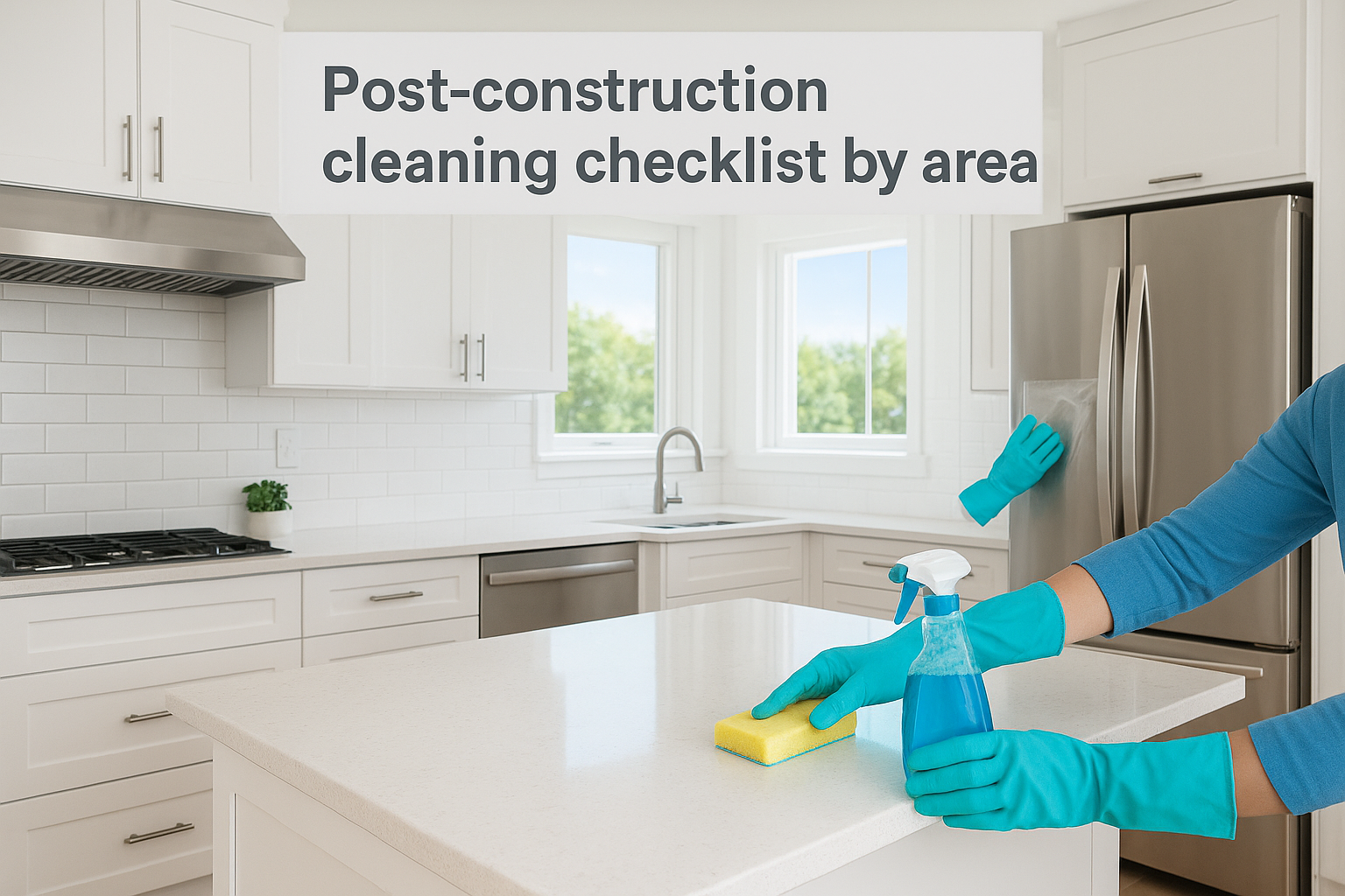 Post-construction cleaning checklist by area