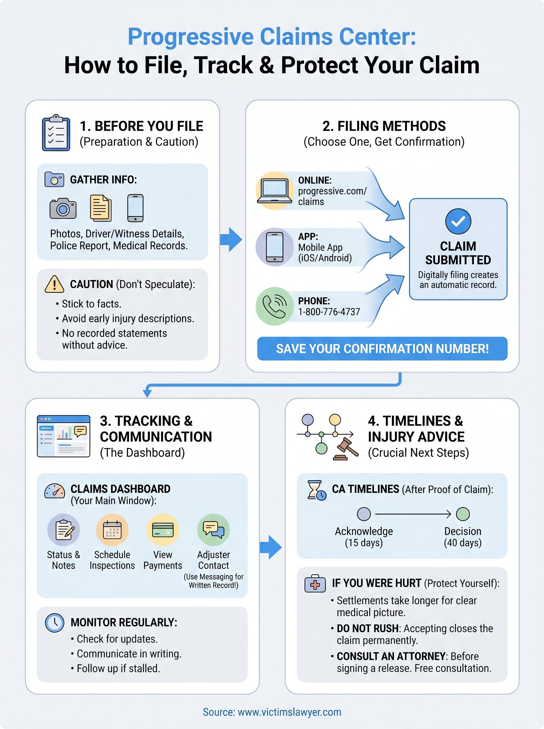 progressive claims center infographic