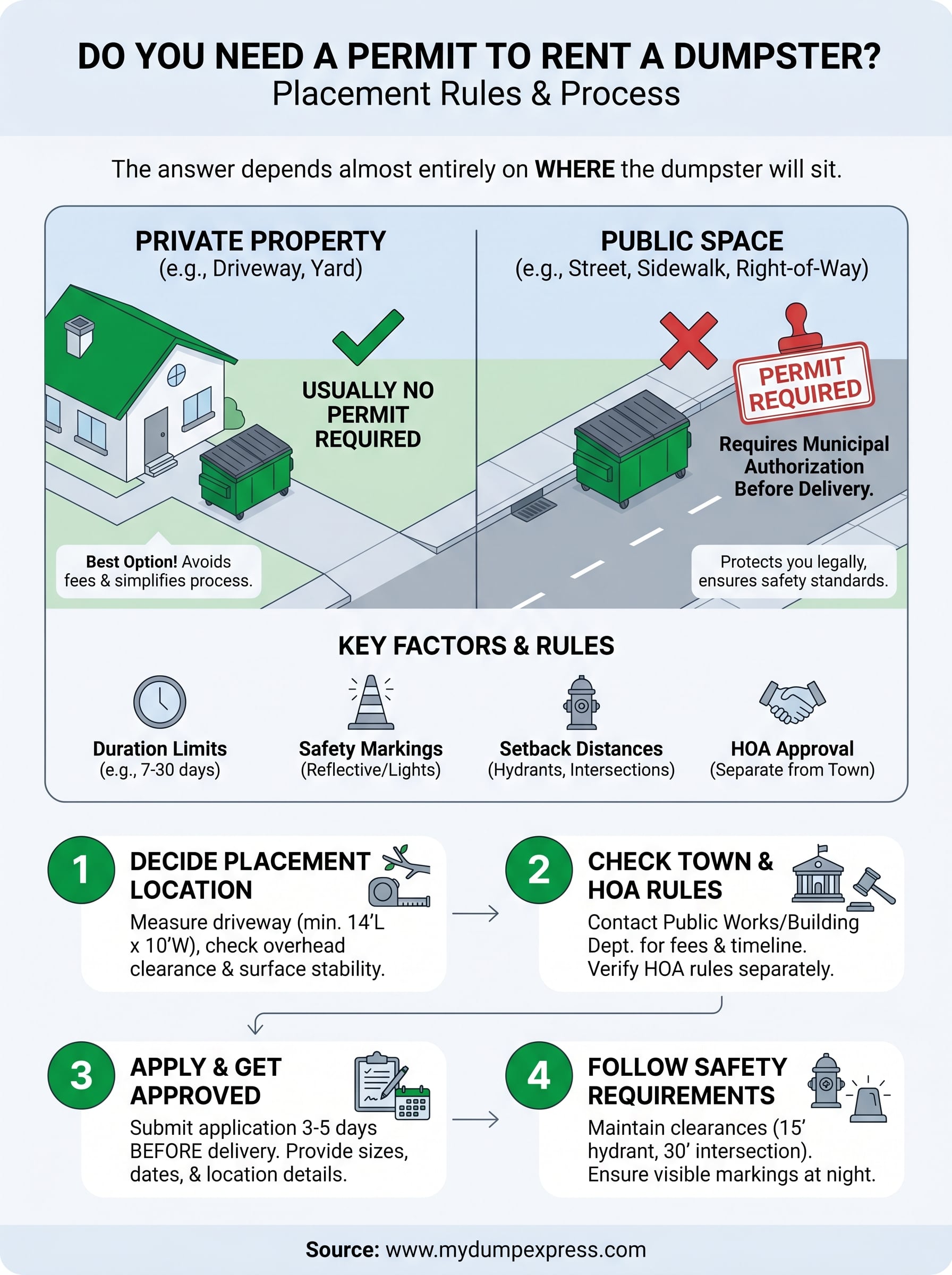 do you need a permit to rent a dumpster infographic