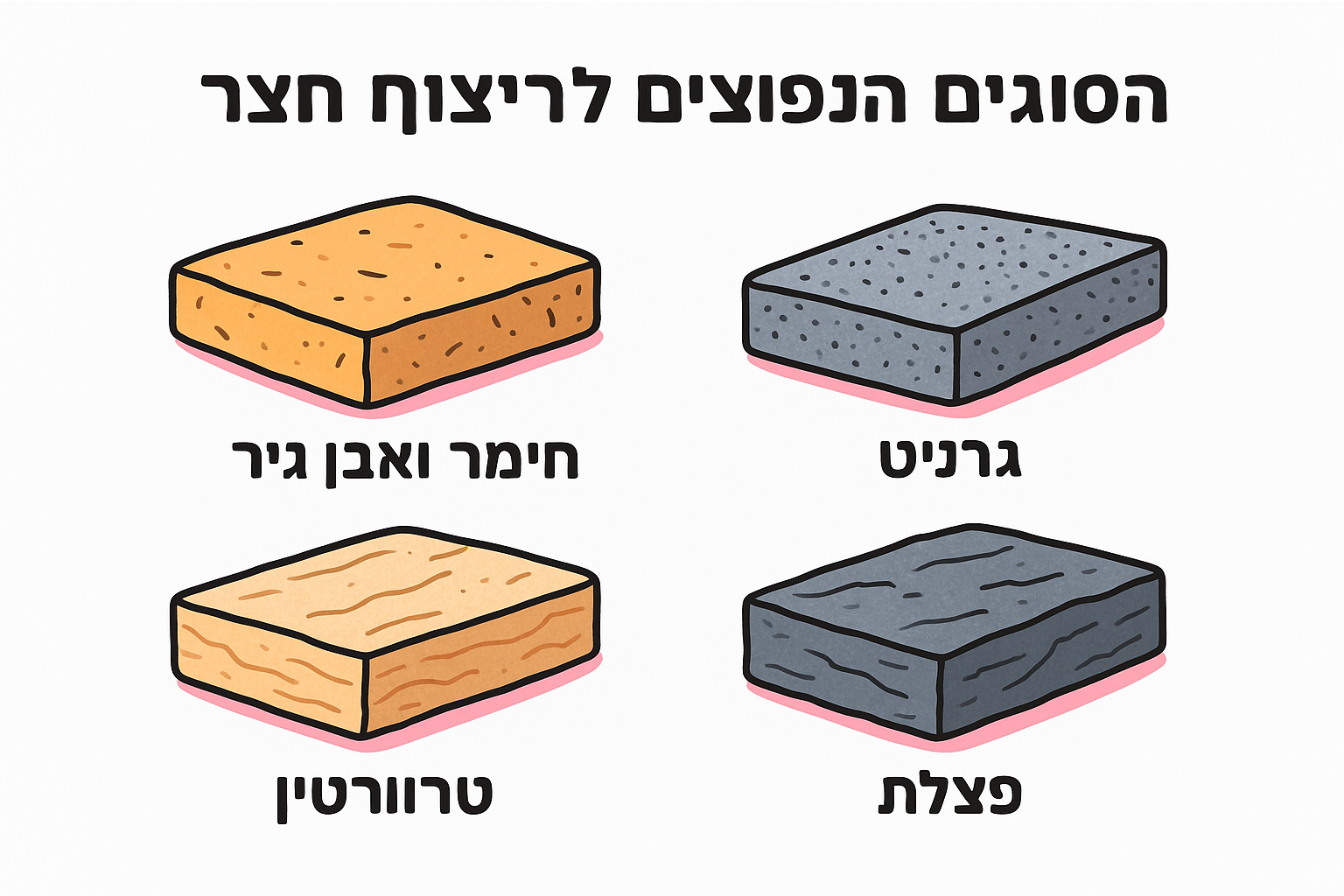 הסוגים הנפוצים לריצוף חצר
