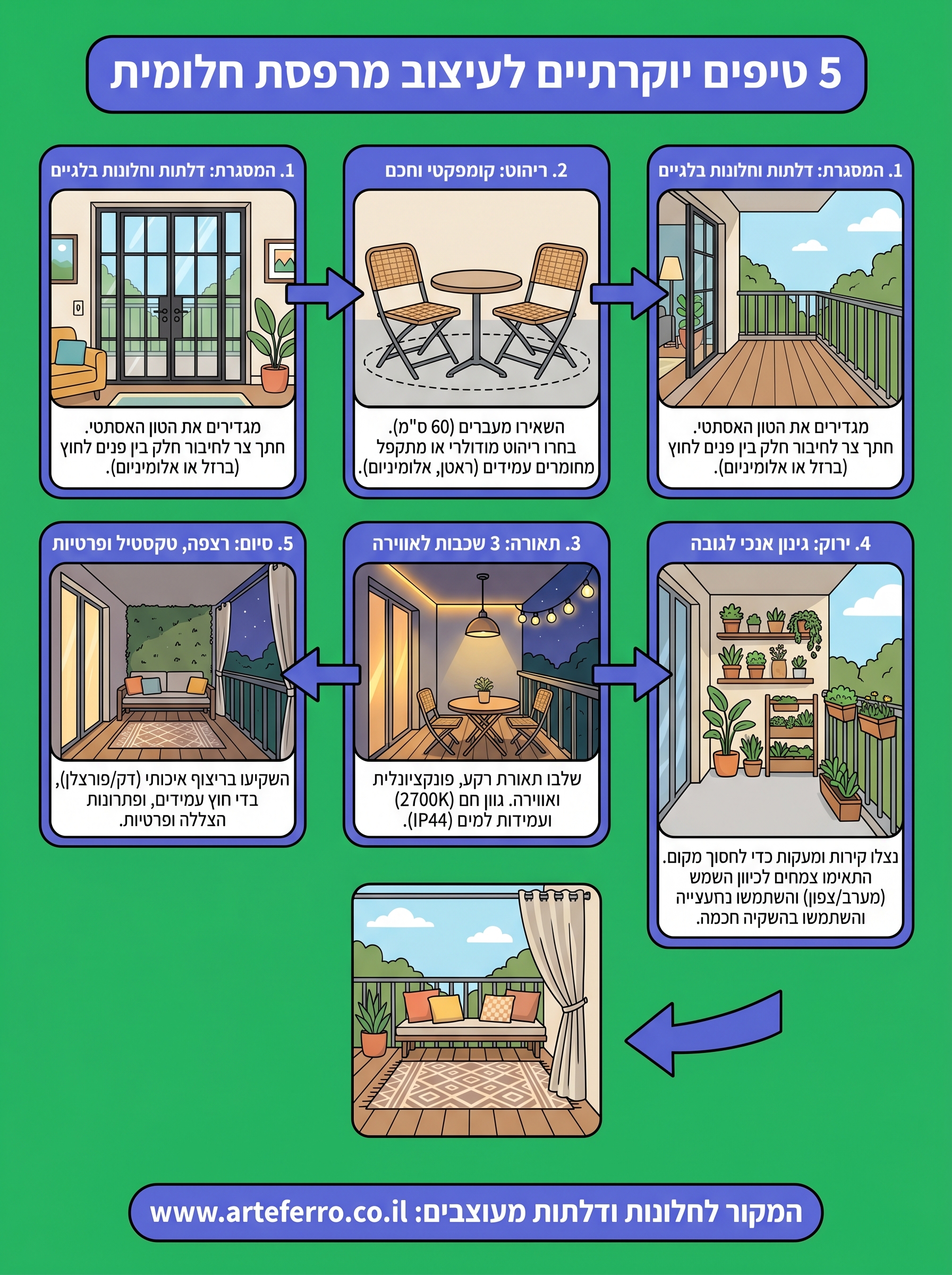 רעיונות לעיצוב מרפסת infographic