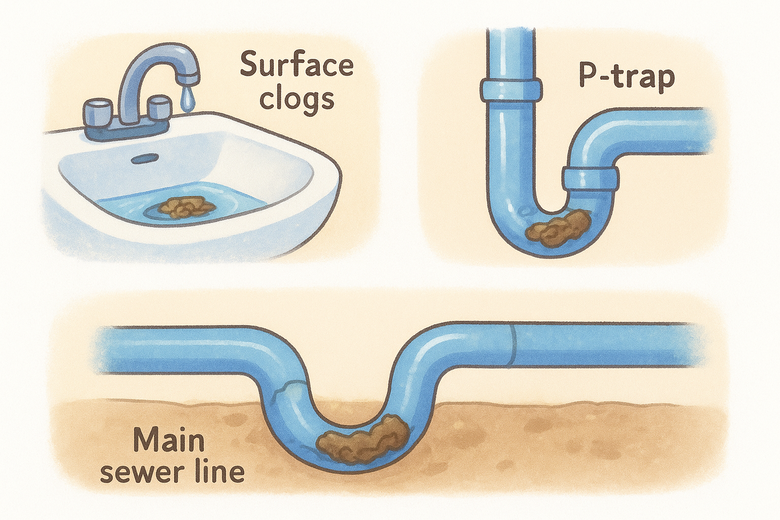 Identify where the blockage sits