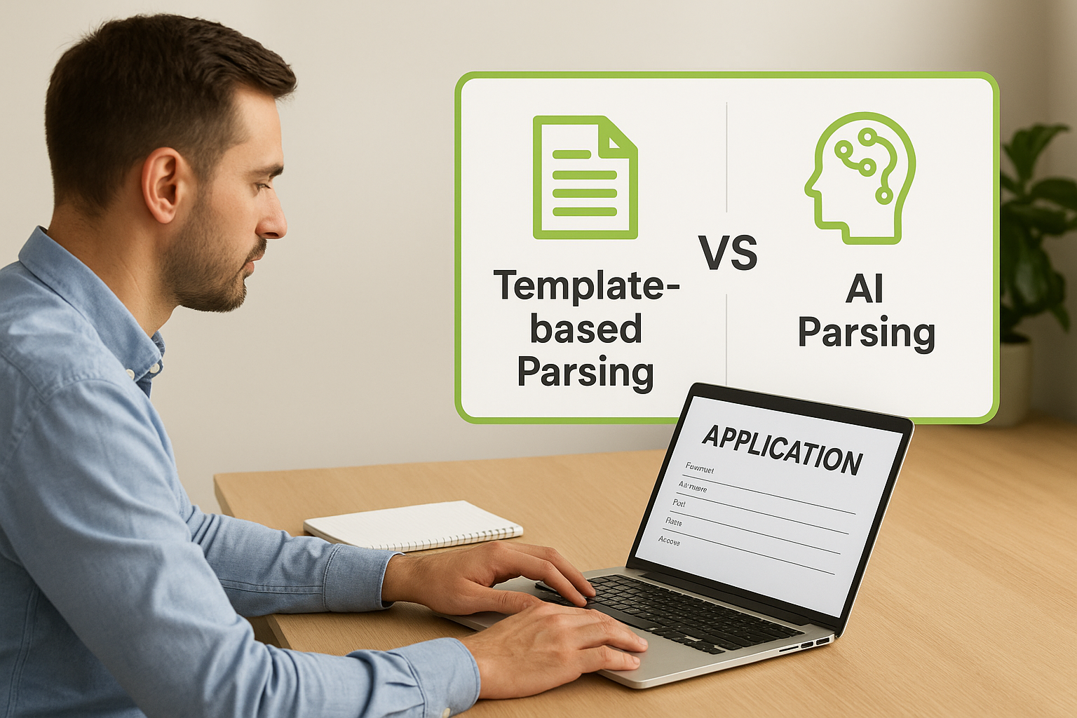 Template-based parsing versus AI parsing