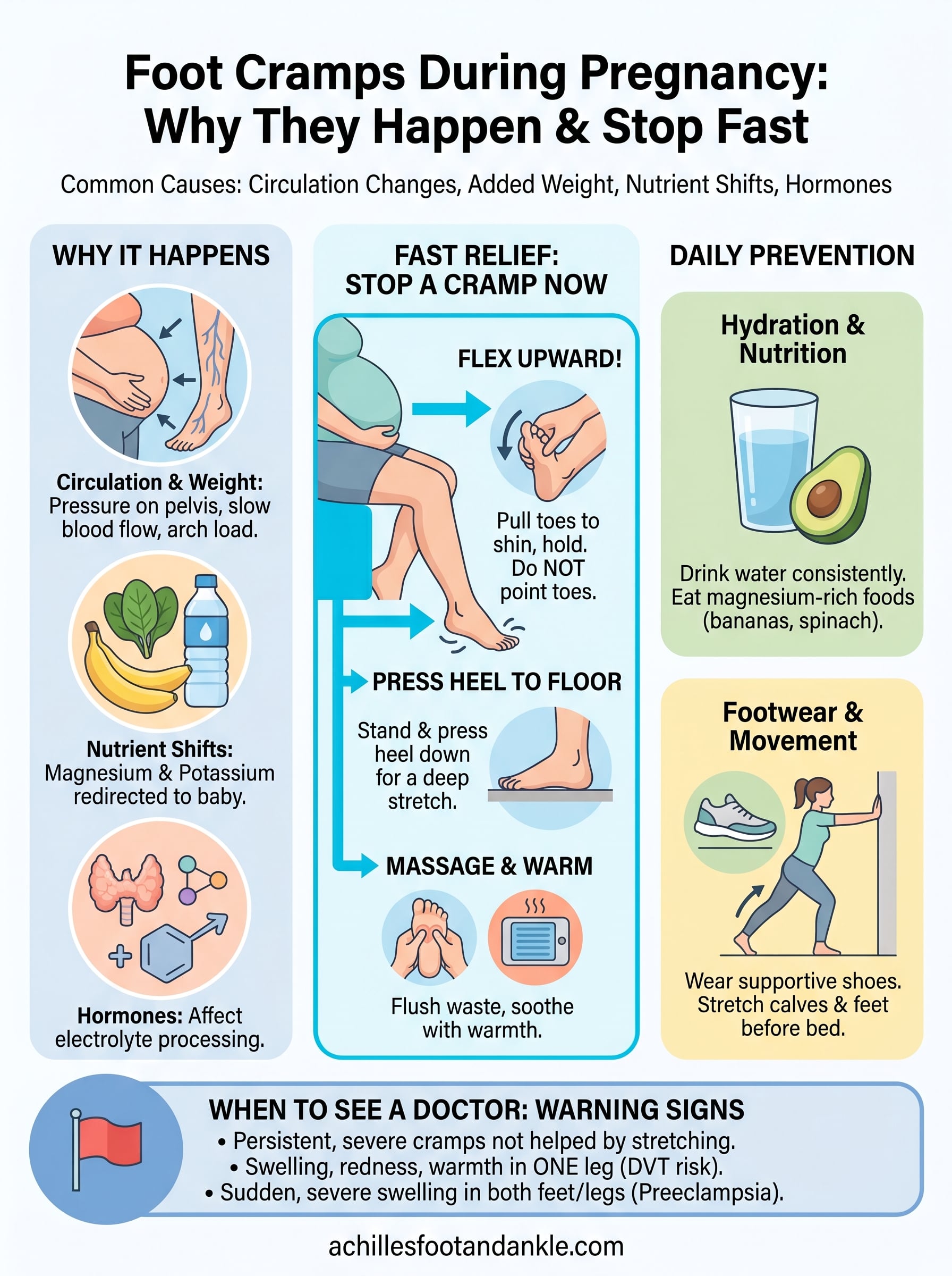 foot cramps during pregnancy infographic