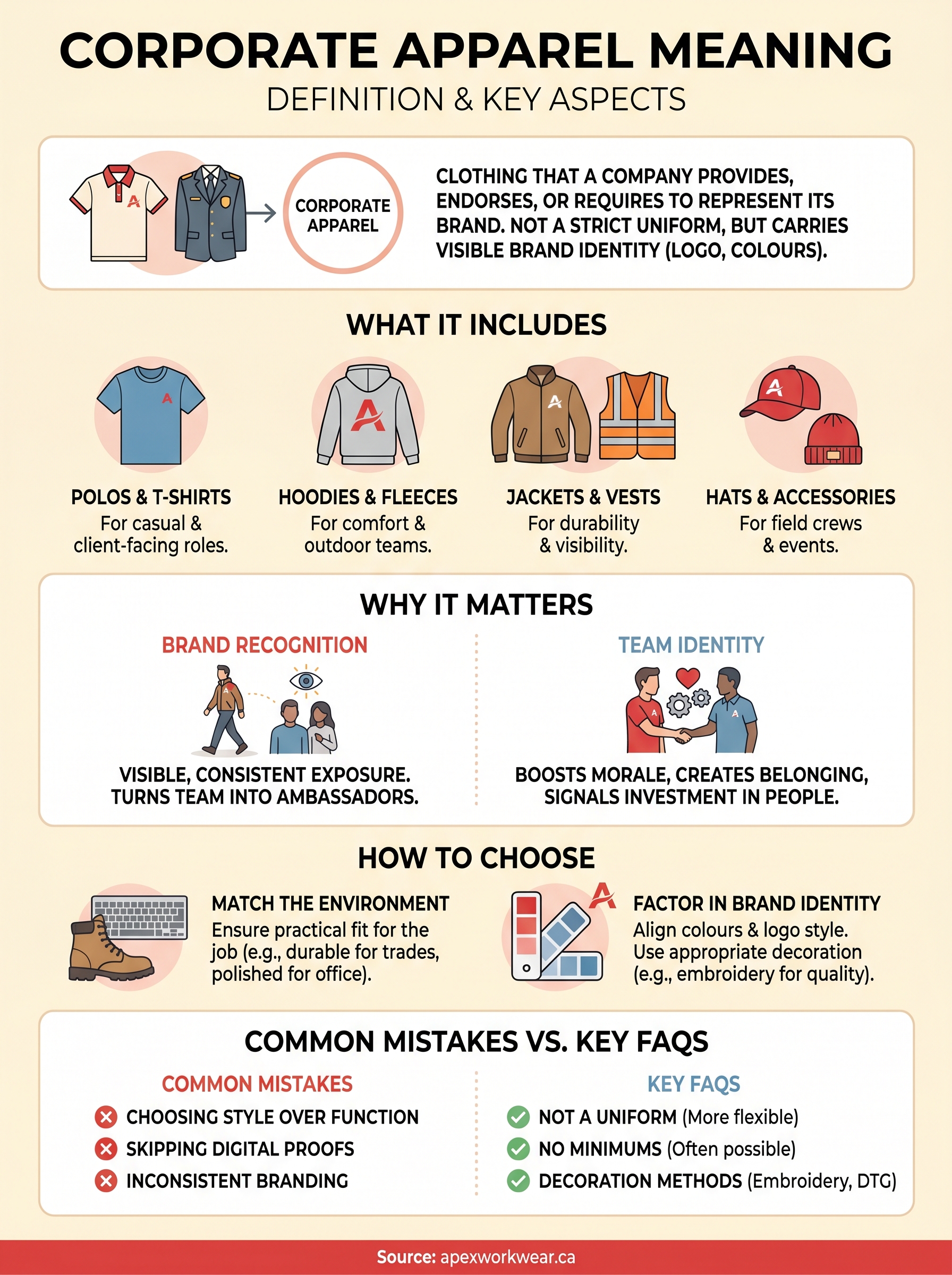 corporate apparel meaning infographic