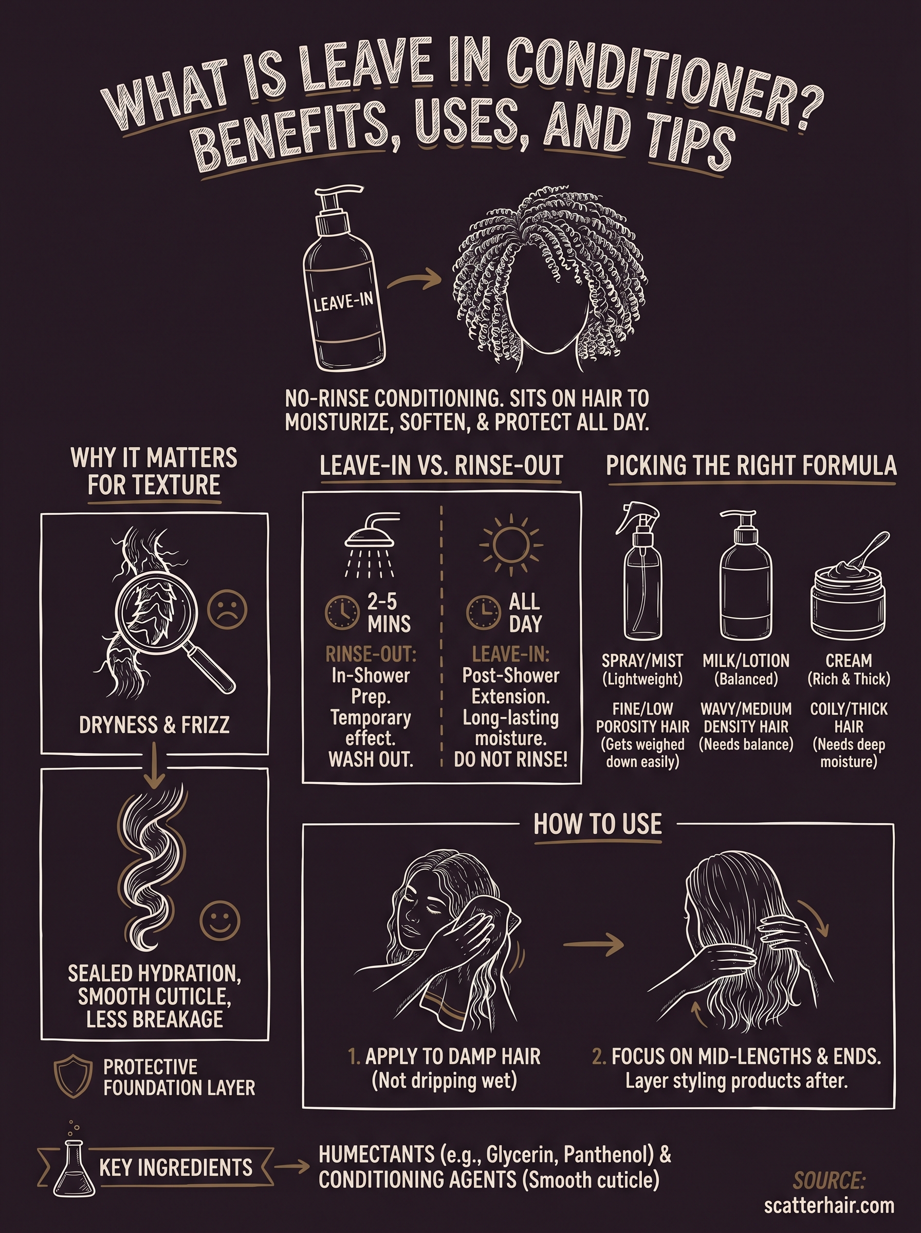what is leave in conditioner infographic