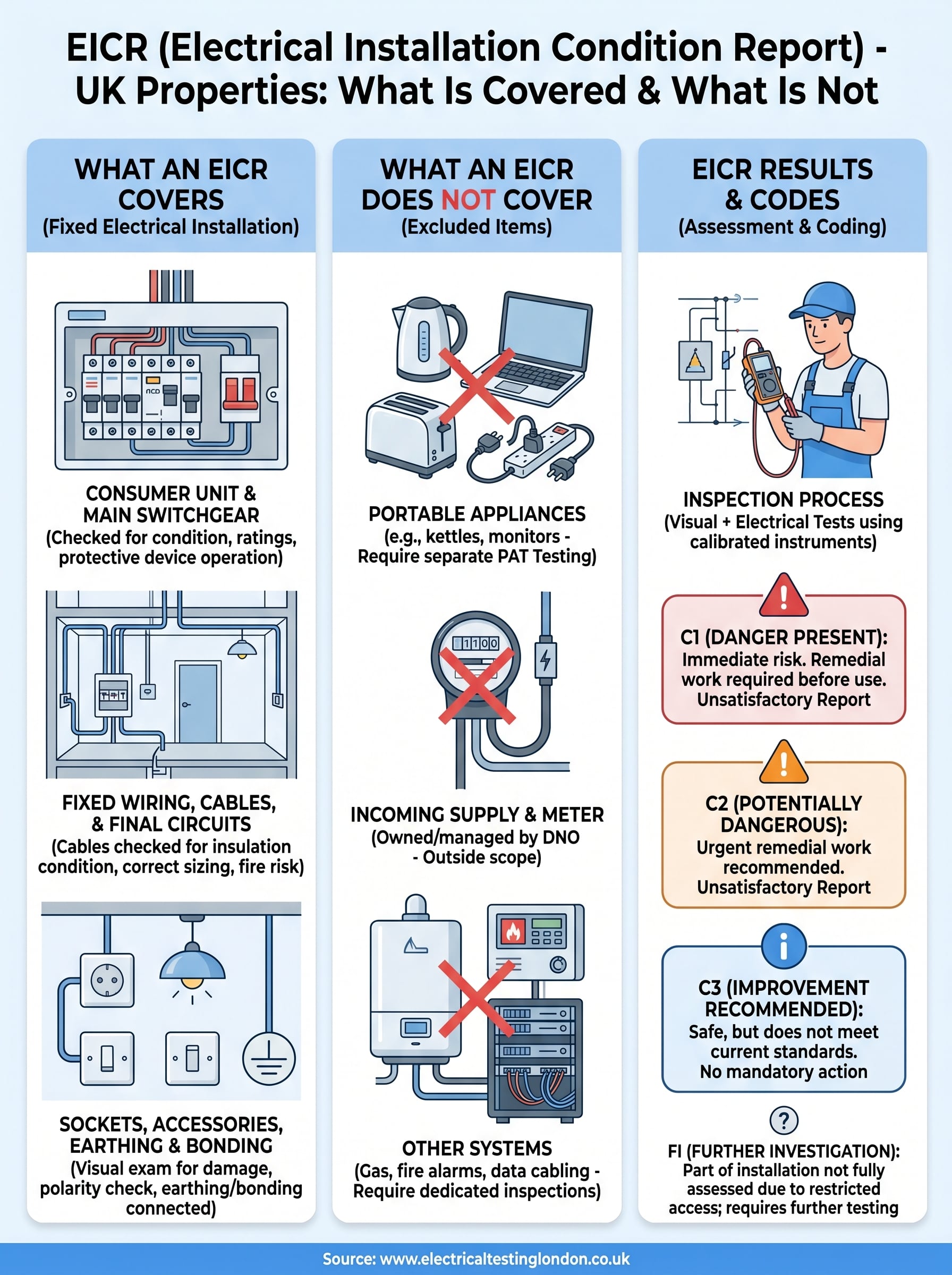 what does an eicr cover infographic