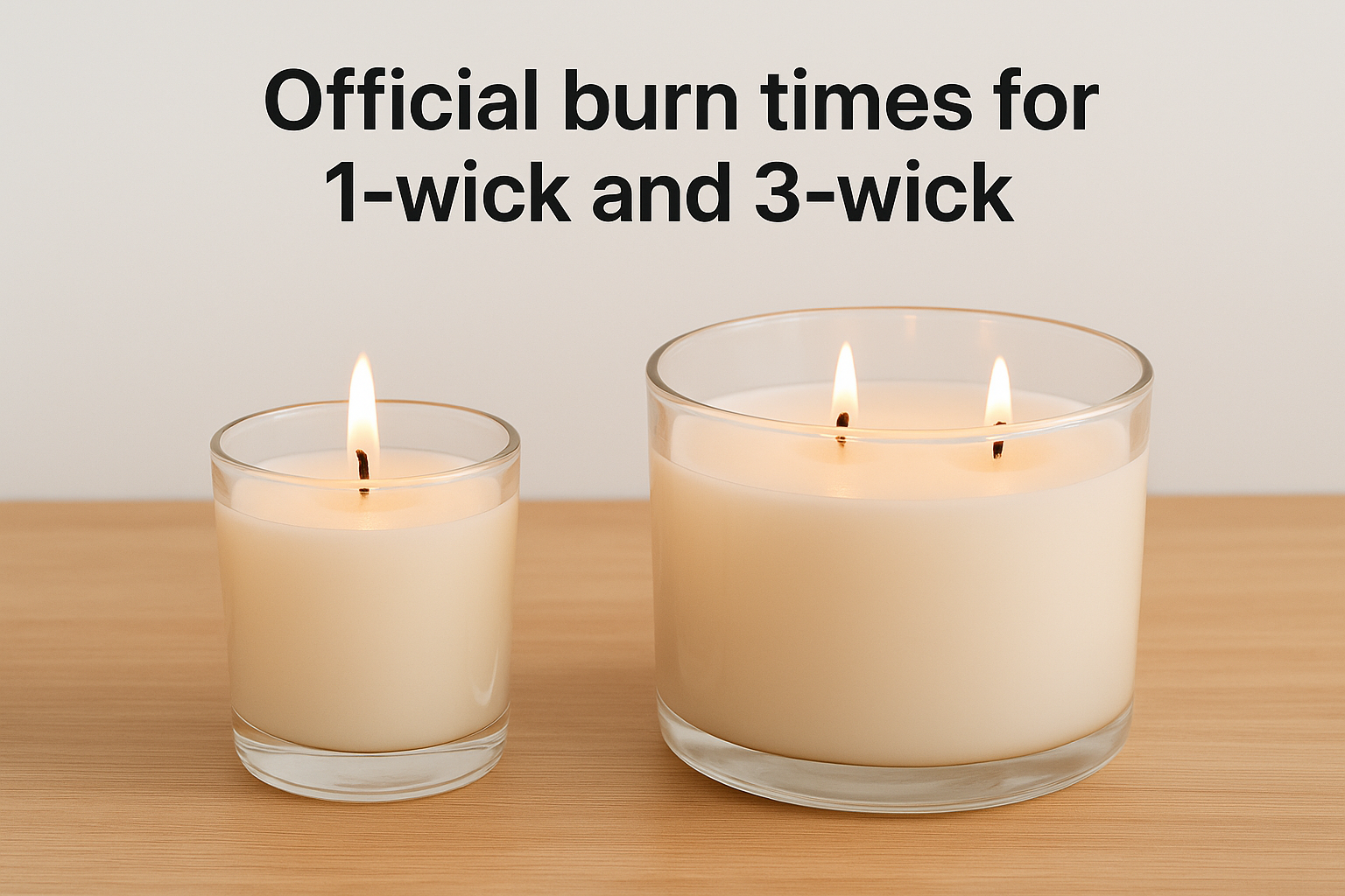 Official burn times for 1-wick and 3-wick