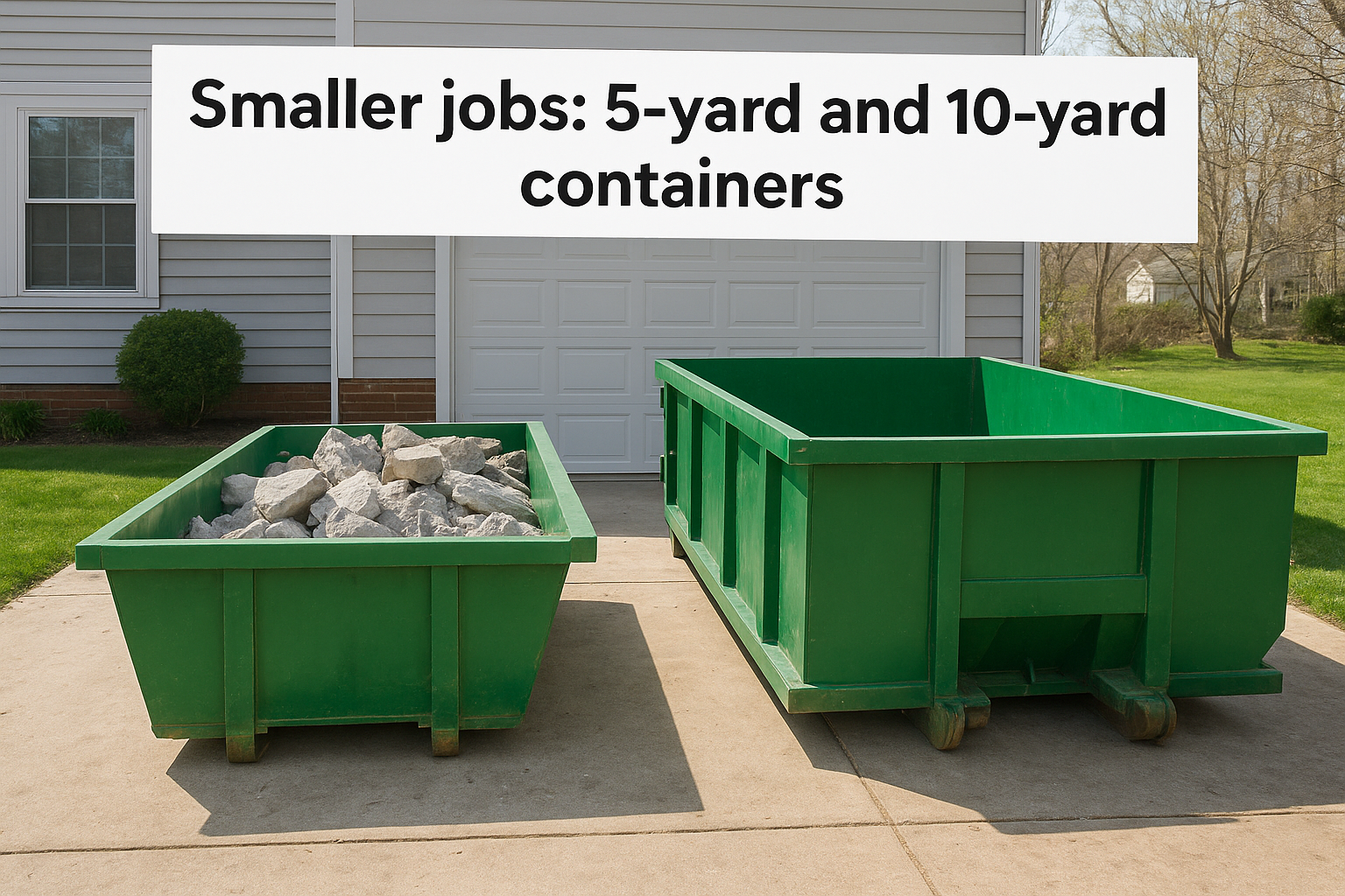 Smaller jobs: 5-yard and 10-yard containers
