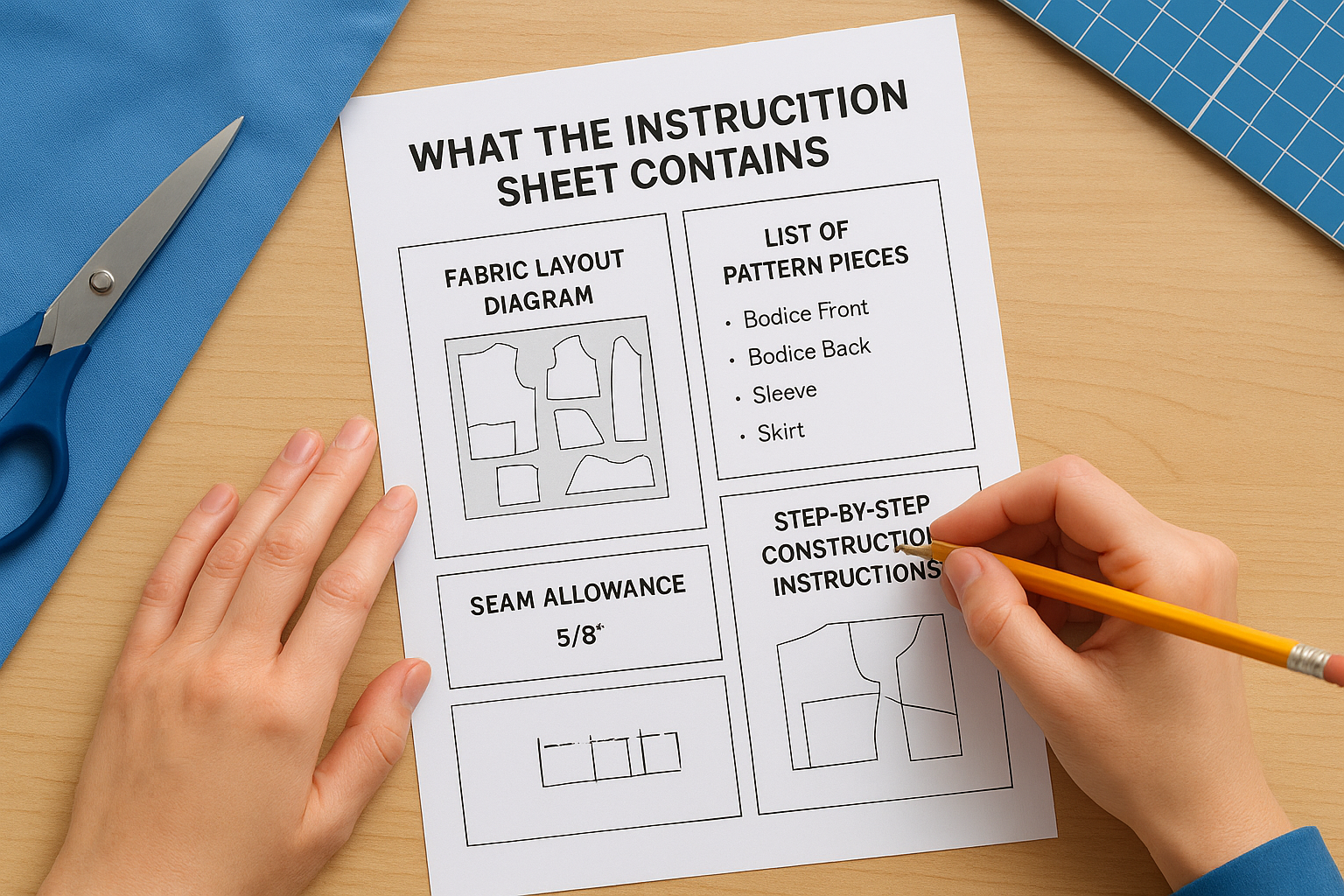 What the instruction sheet contains